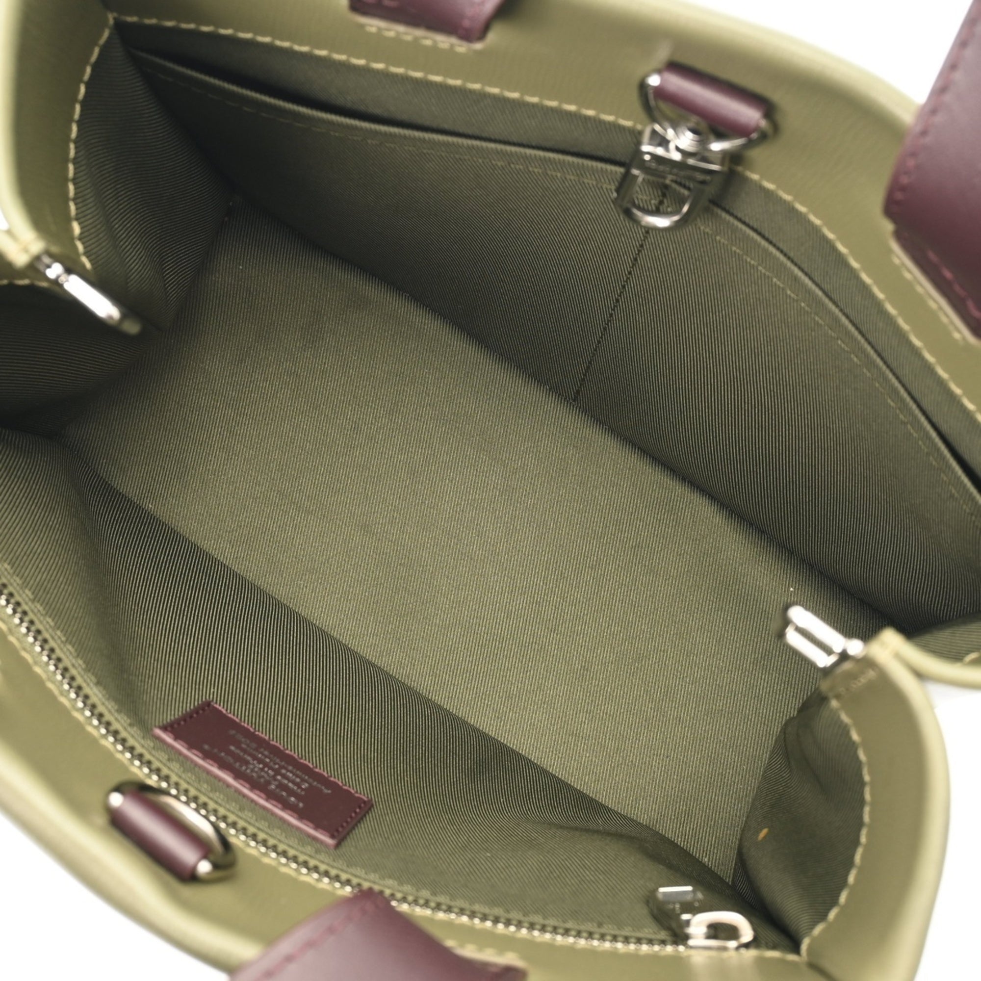 Louis Vuitton Green Khaki Leather Tote Bag (Pre-Owned)