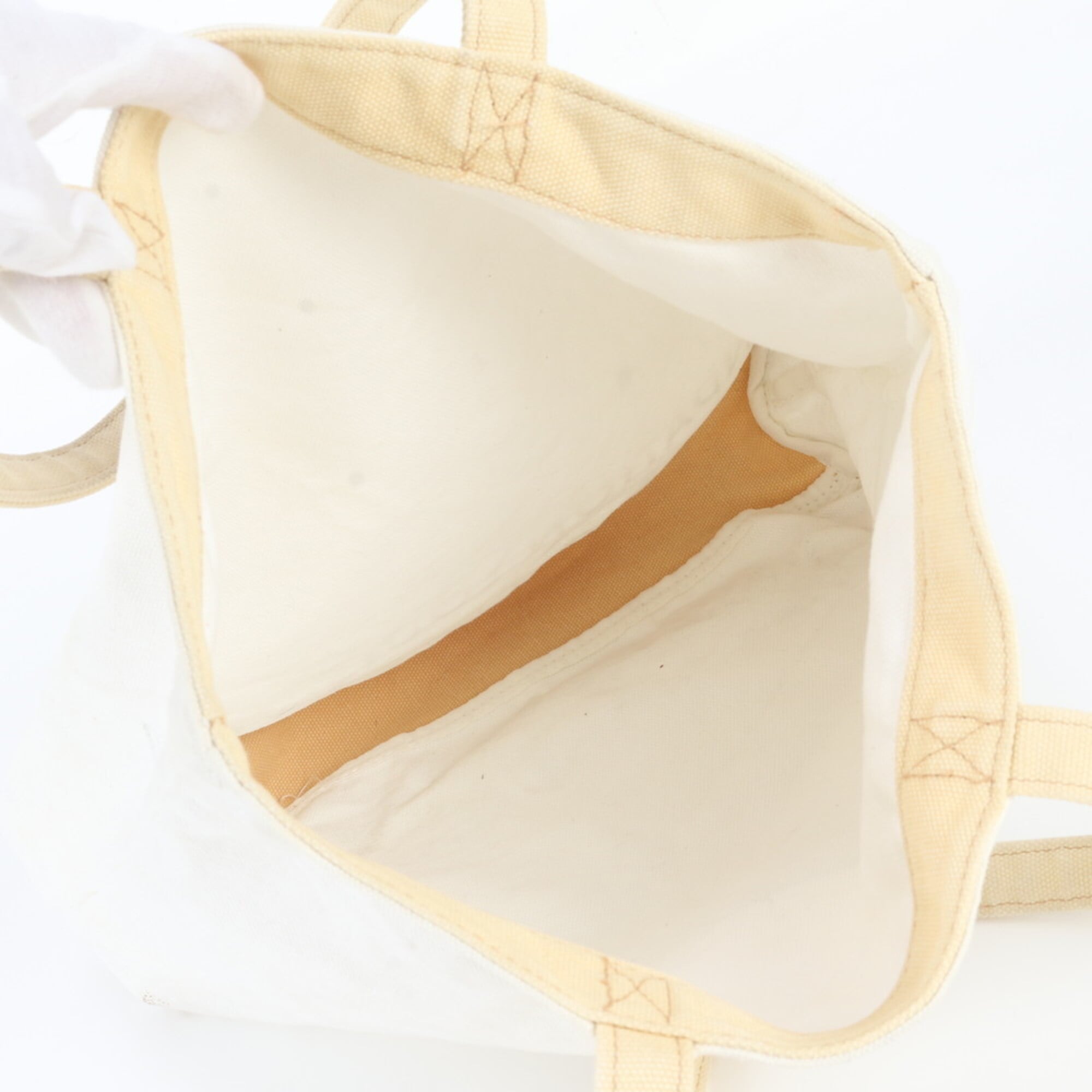 Louis Vuitton Beige White Shoulder Bag Tote Bag (Pre-Owned)