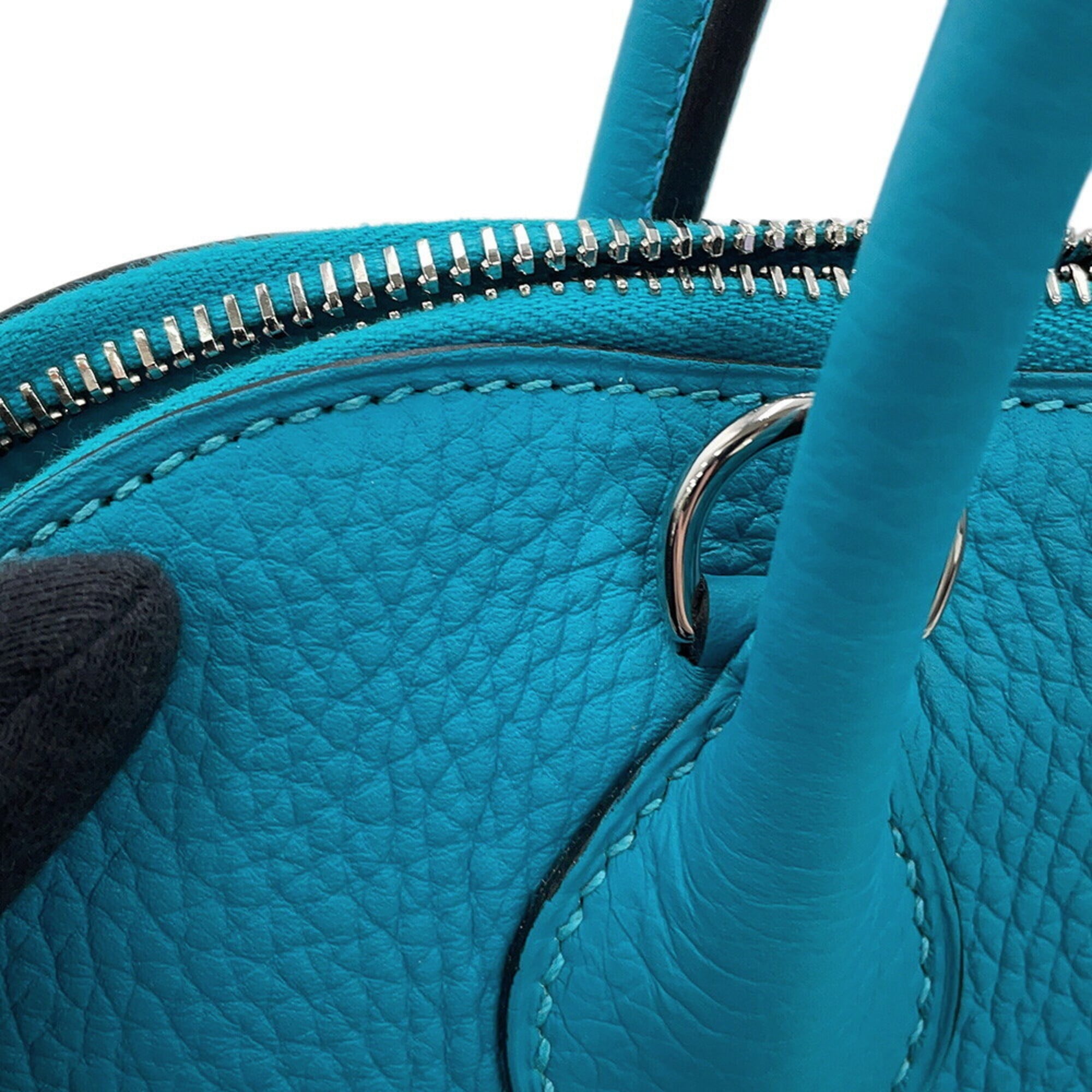 Hermes Bolide Turquoise Blue Taurillon Clemence Leather Handbag Shoulder Bag (Pre-Owned)
