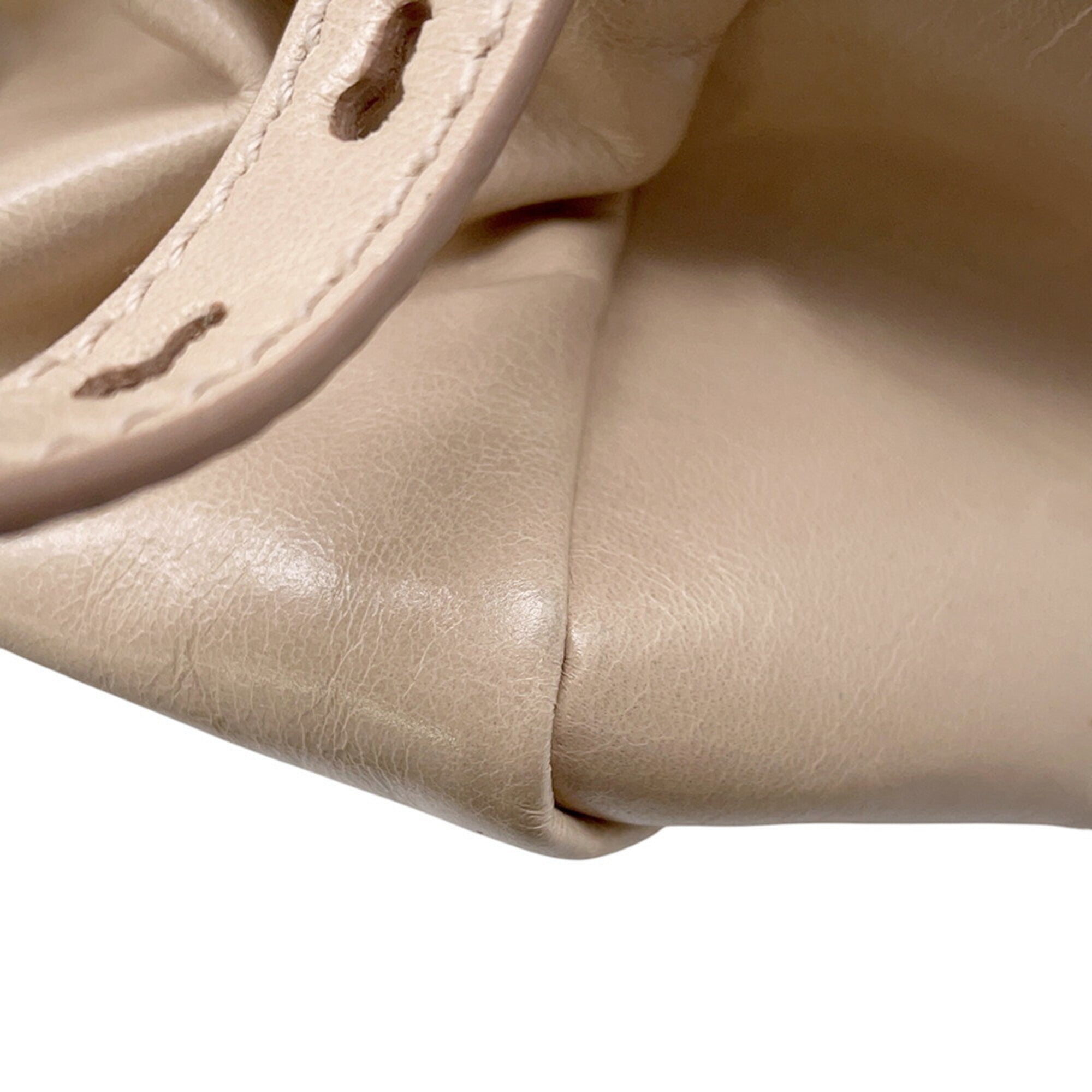 Prada Beige Leather Handbag Shoulder Bag (Pre-Owned)