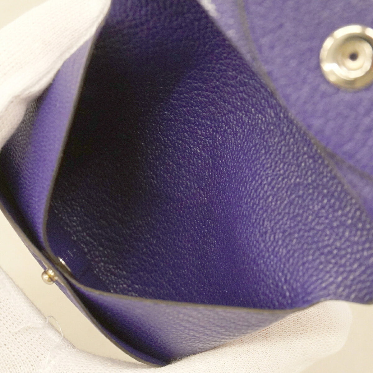 Hermes Purple Chevre Myzore Leather Coin Purse/Coin Case (Pre-Owned)