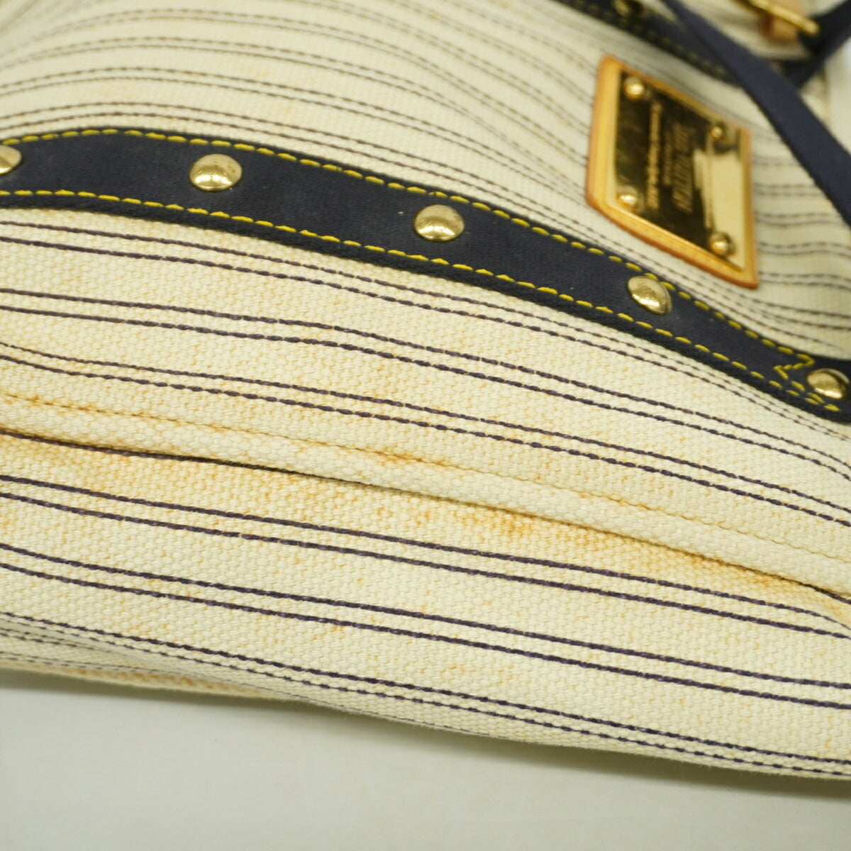 Louis Vuitton Ivory Navy Tote Bag (Pre-Owned)