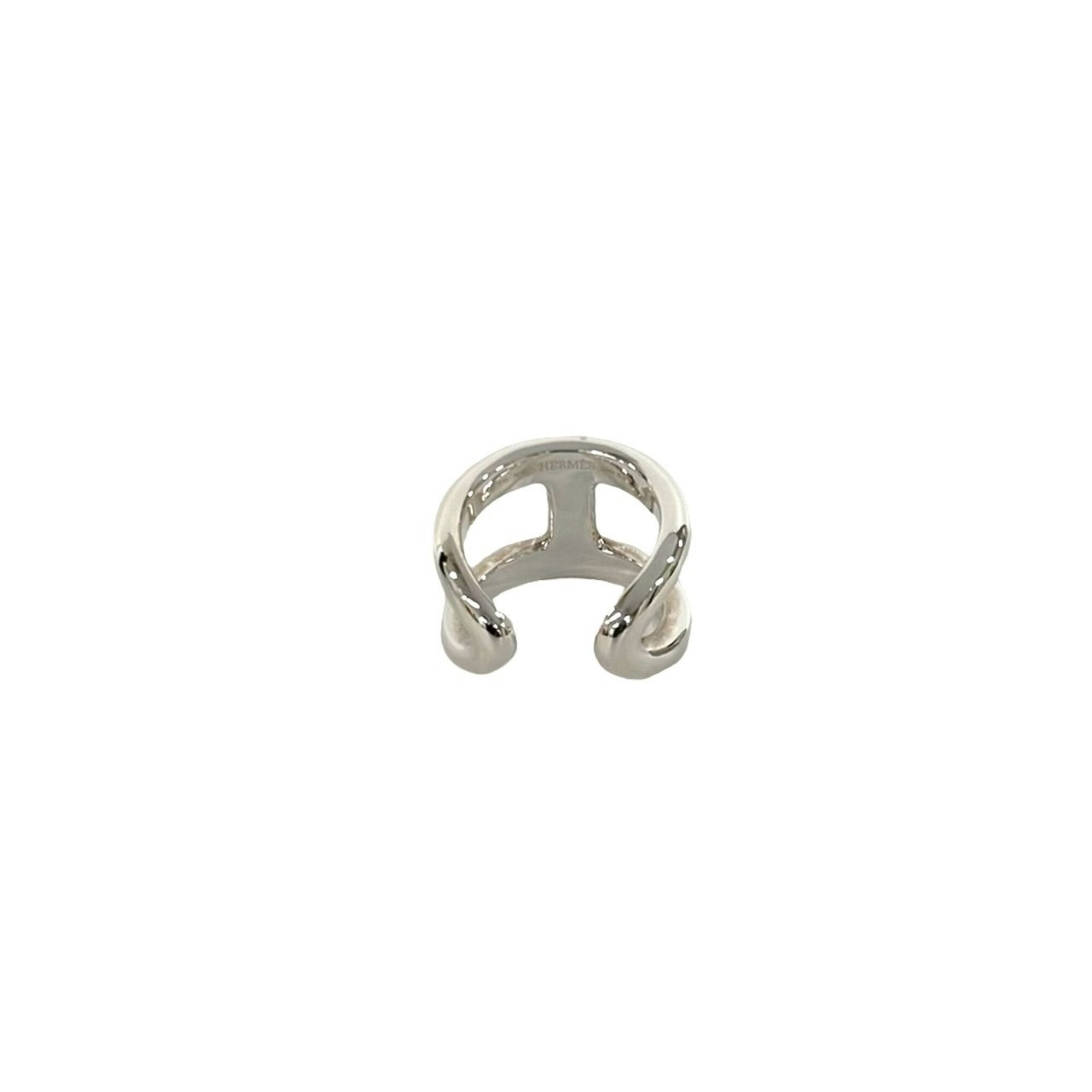 Hermes Silver Silver 925 Band Ring (Pre-Owned)