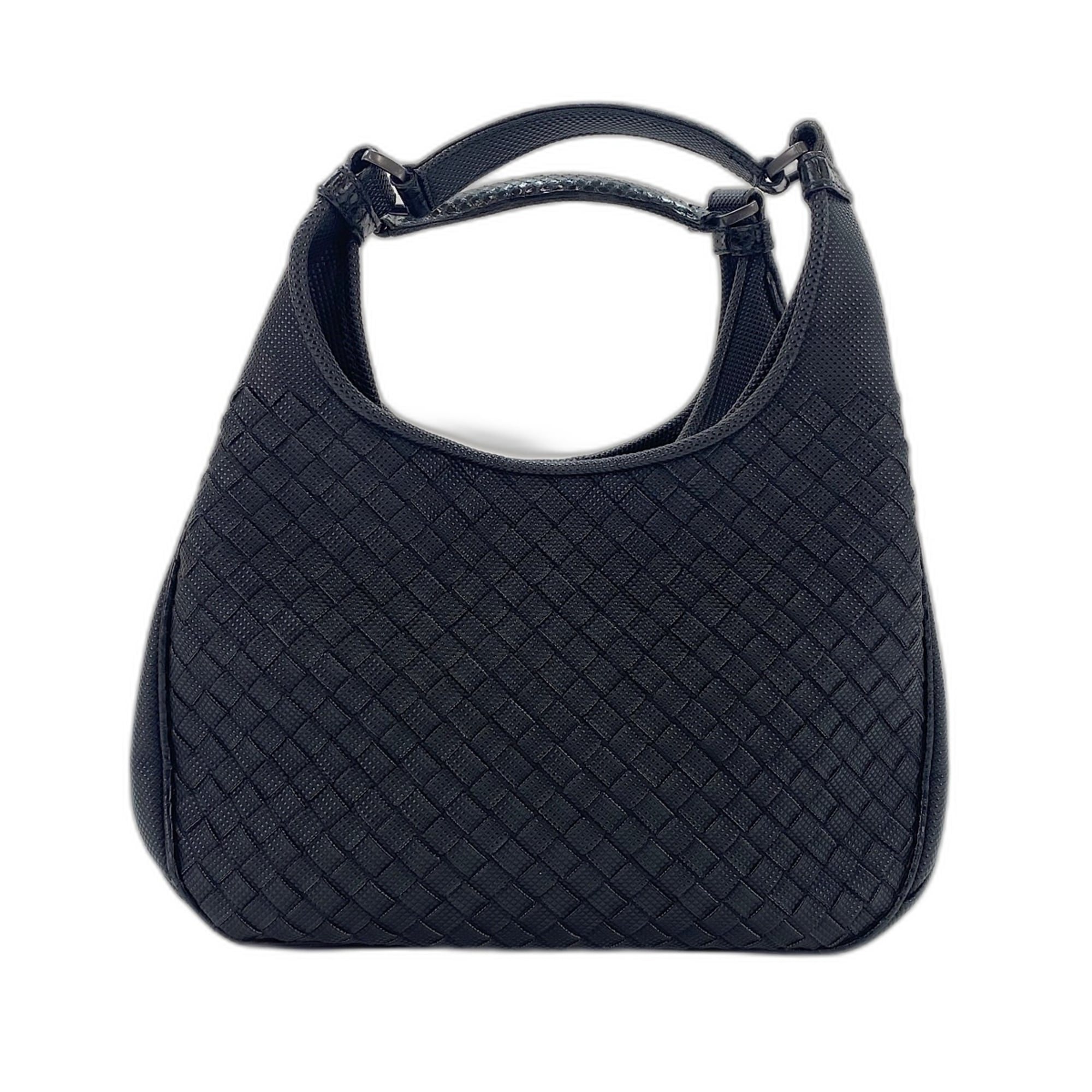 Bottega Veneta Intrecciato Black Intrecciato Handbag (Pre-Owned)