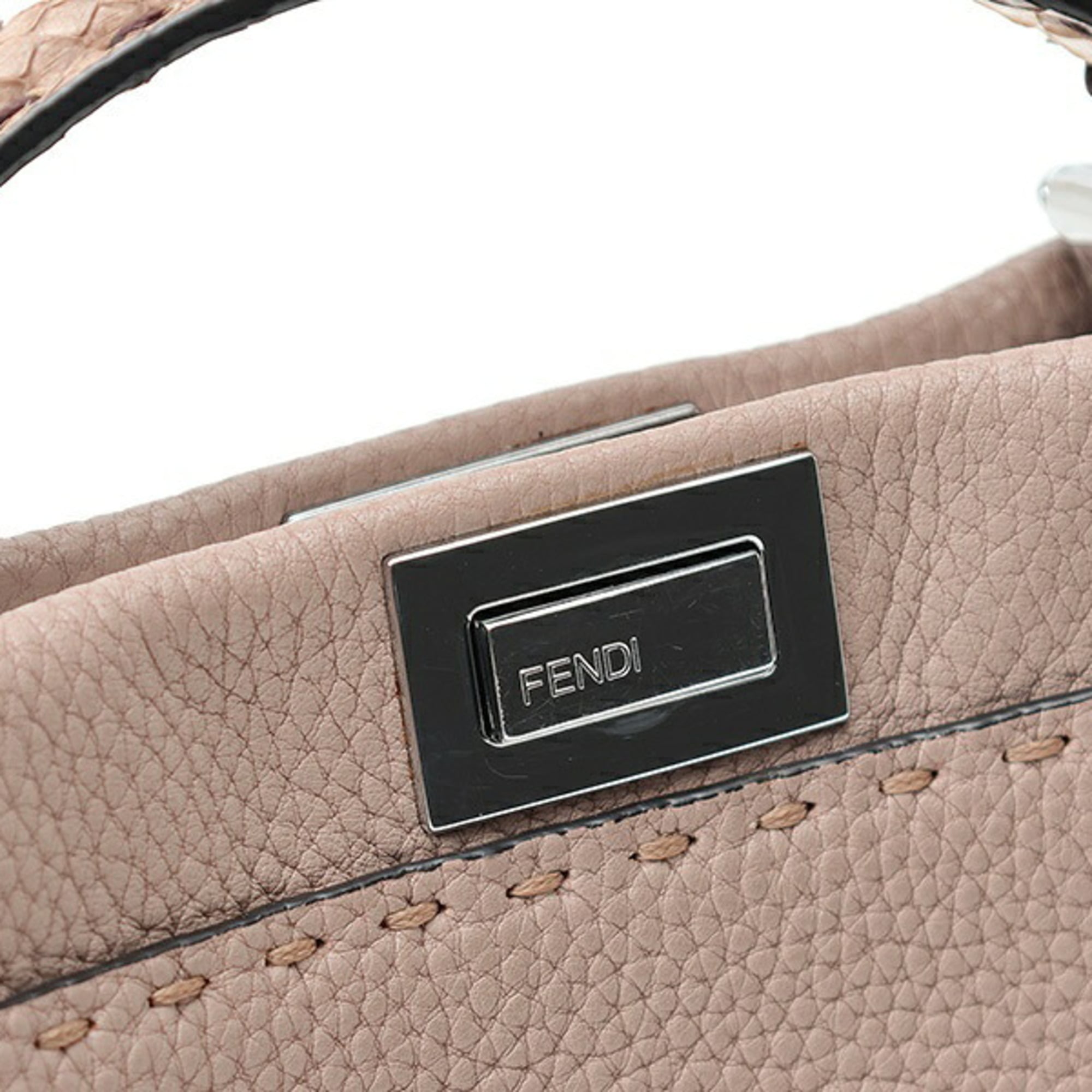 Fendi Grayish Leather Handbag (Pre-Owned)