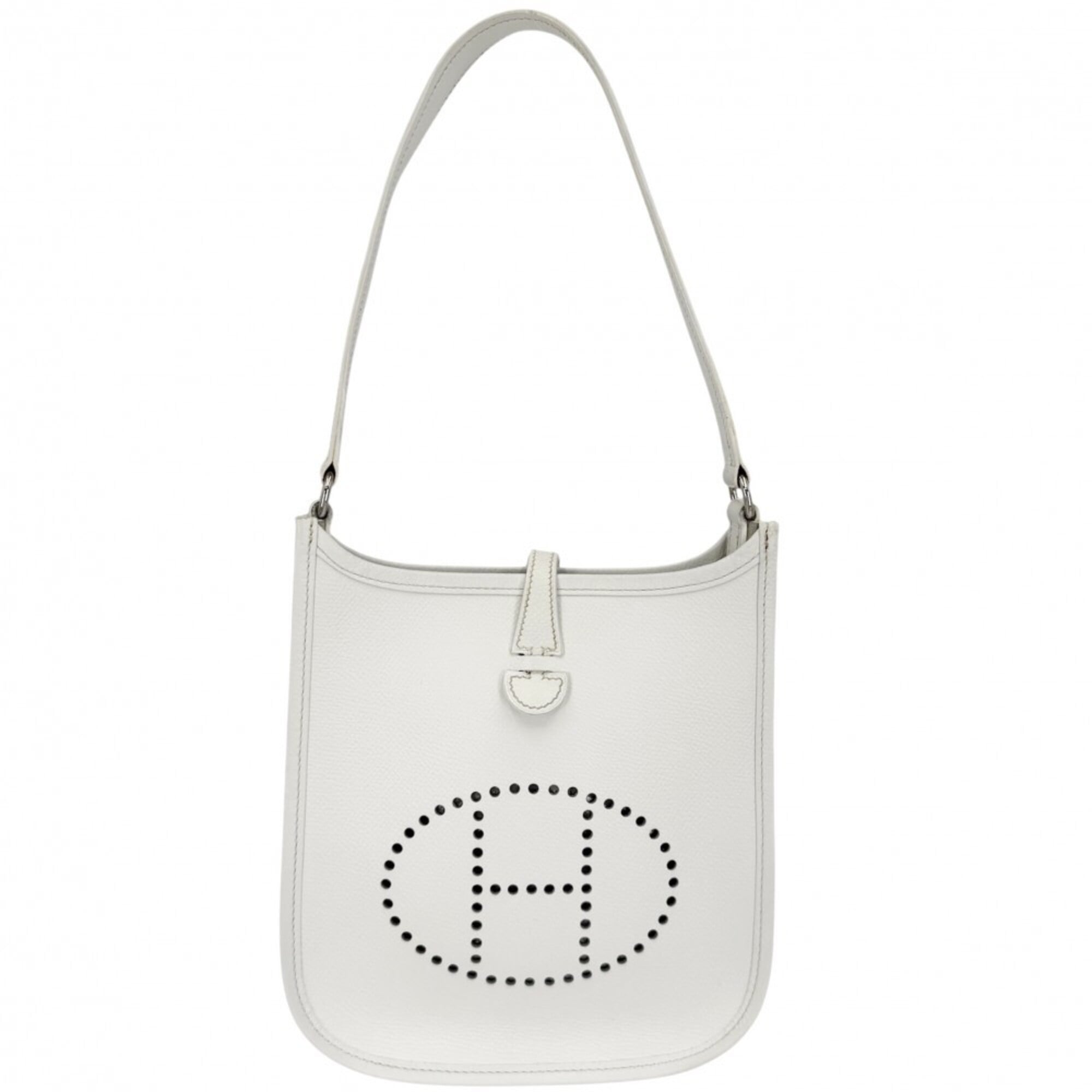 Hermes White Leather Shoulder Bag (Pre-Owned)
