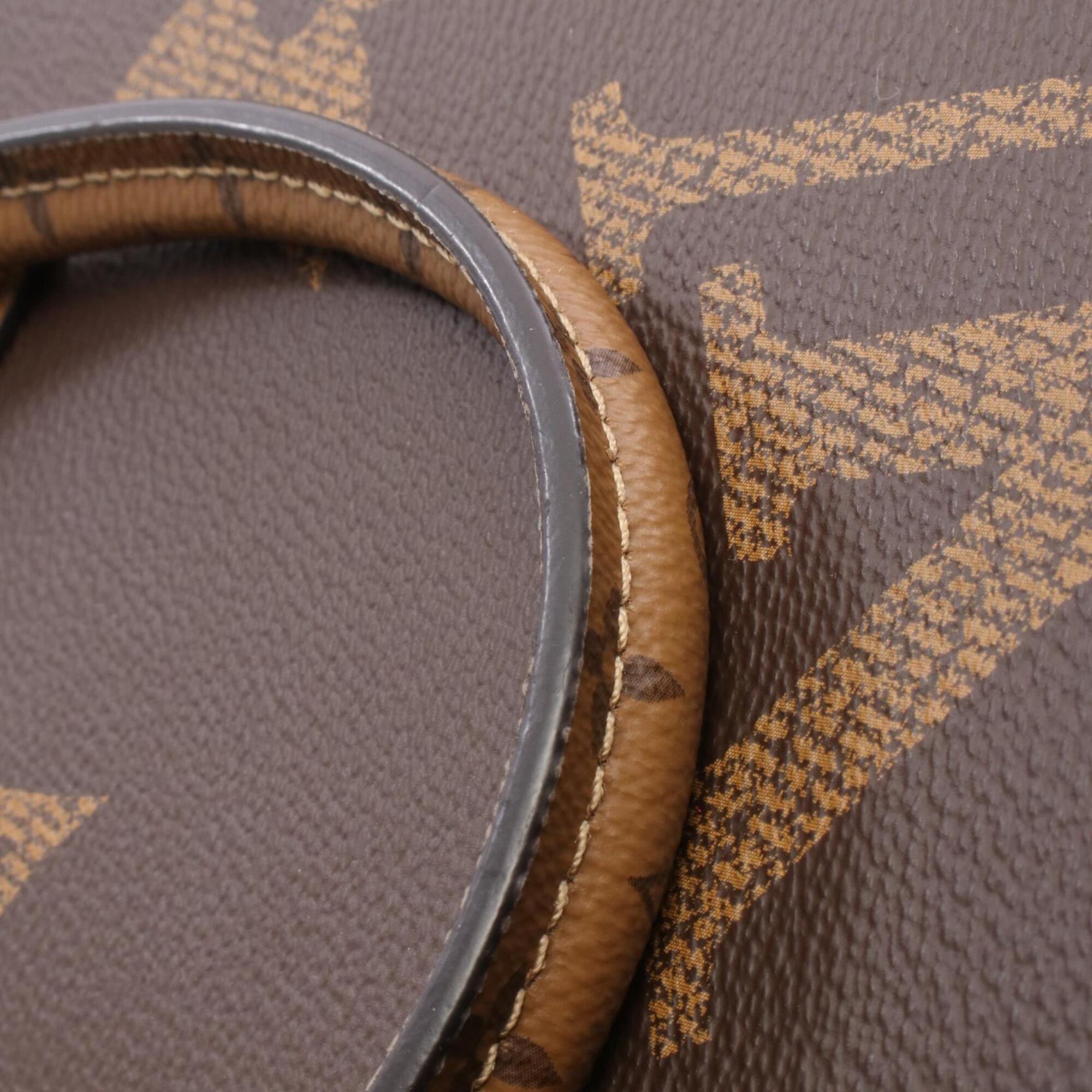 Louis Vuitton Beige Brown Coated Canvas Handbag Tote Bag (Pre-Owned)