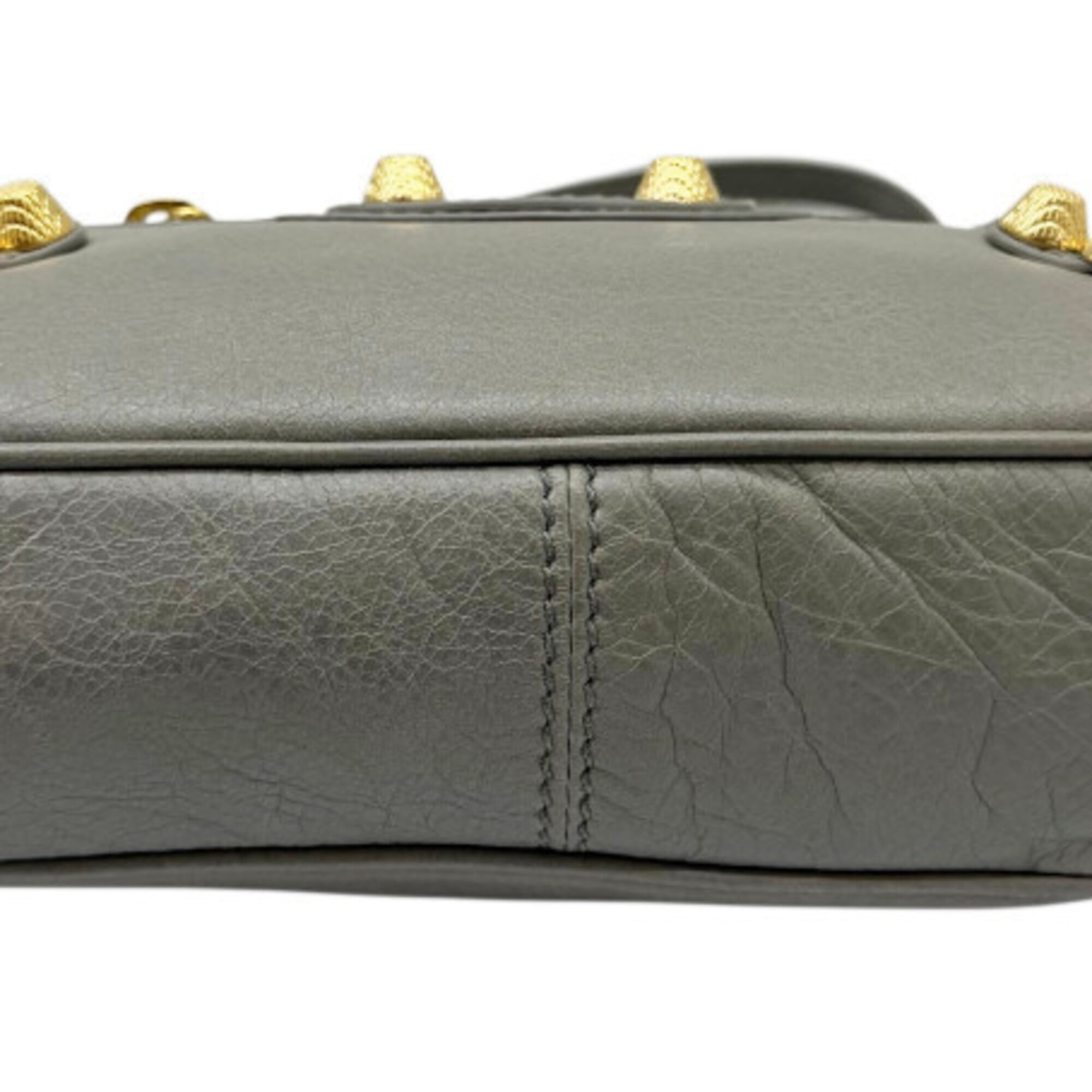 Balenciaga Gray Leather Shoulder Bag (Pre-Owned)