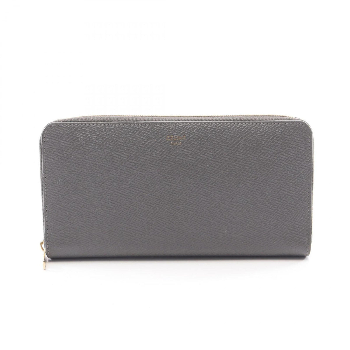Celine Gray Leather Long Wallet (Bi-Fold) (Pre-Owned)
