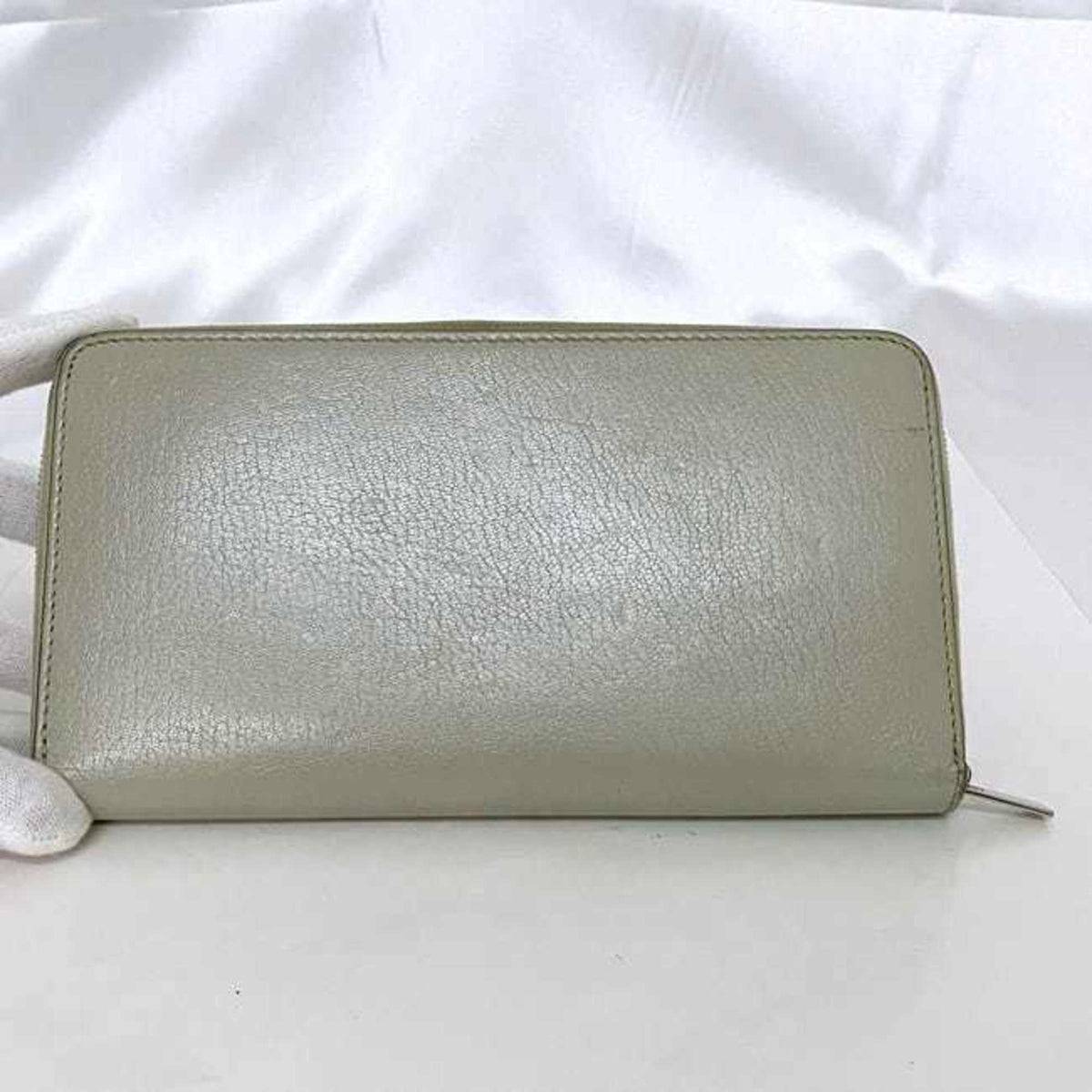 Celine Gray Leather Long Wallet (Bi-Fold) (Pre-Owned)
