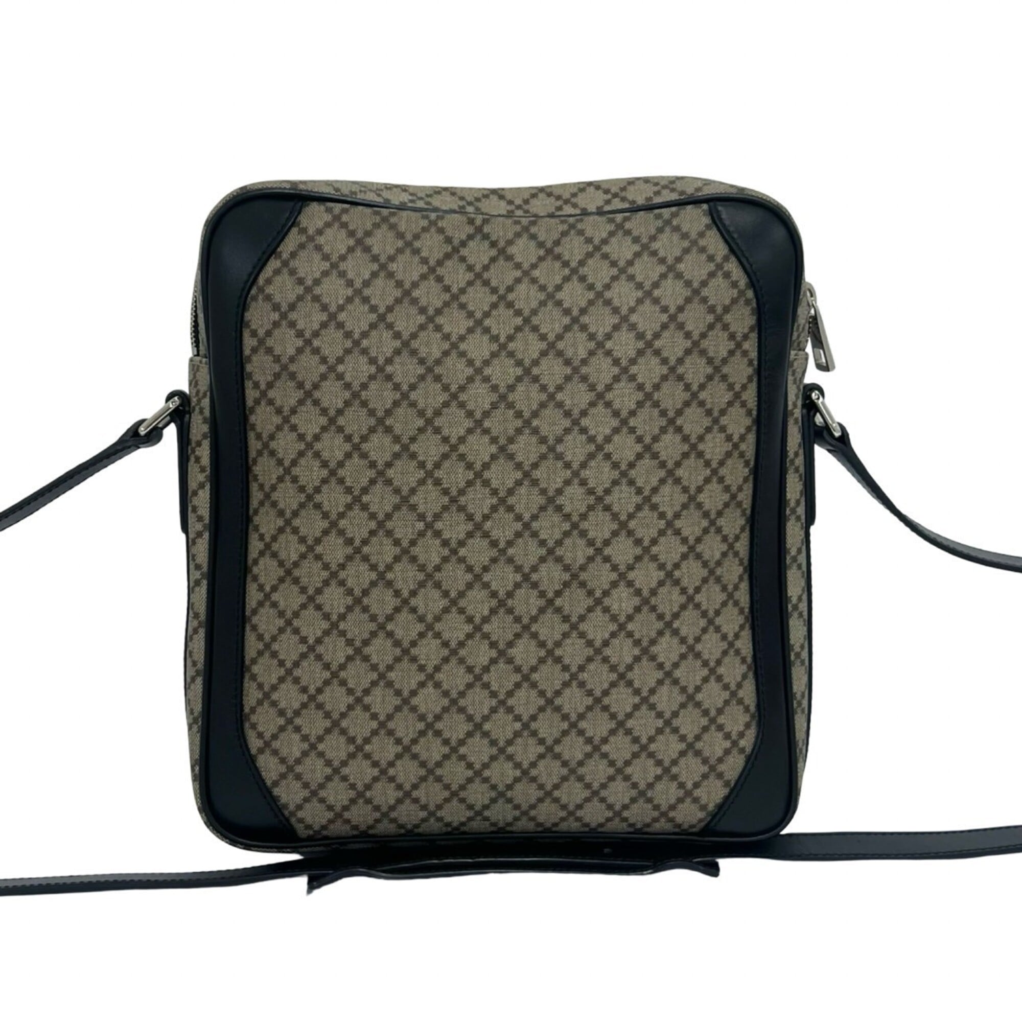 Gucci Beige Black Pvc Leather Pochette Shoulder Bag (Pre-Owned)
