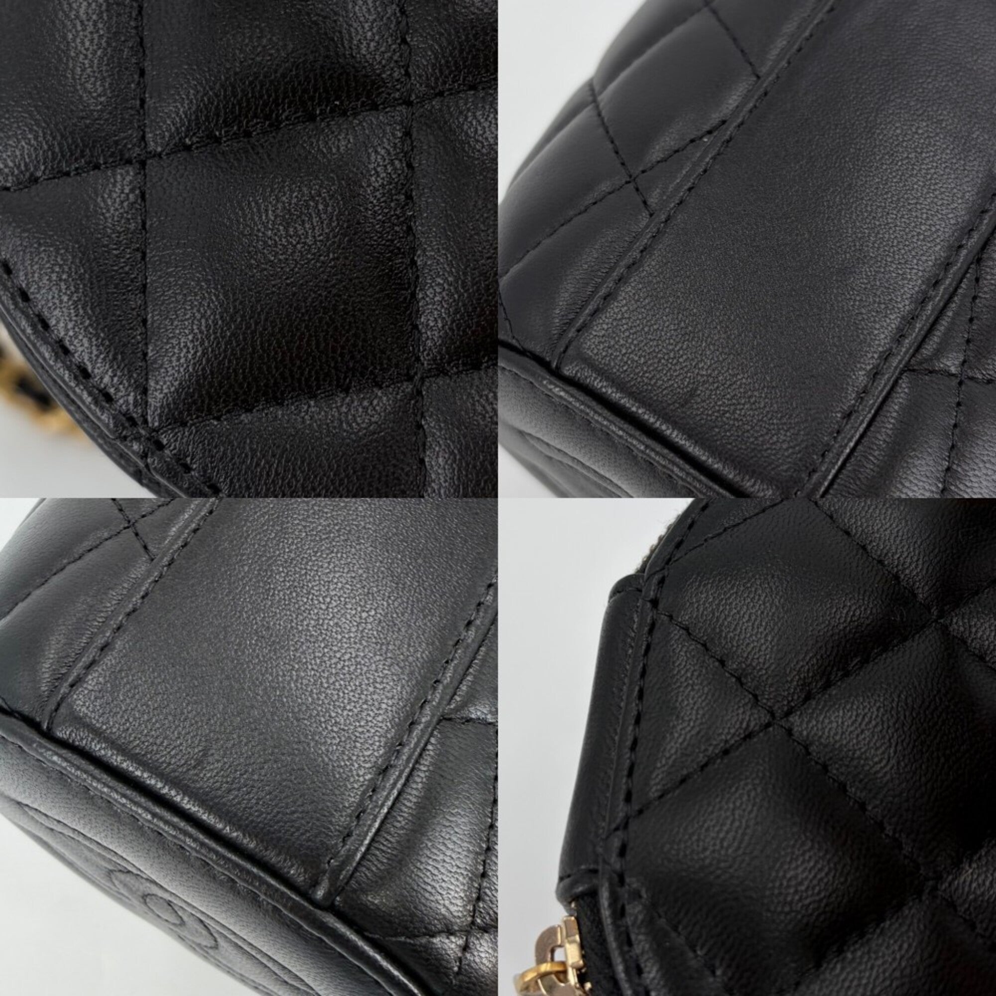 Chanel Matelasse Black Leather Shoulder Bag (Pre-Owned)