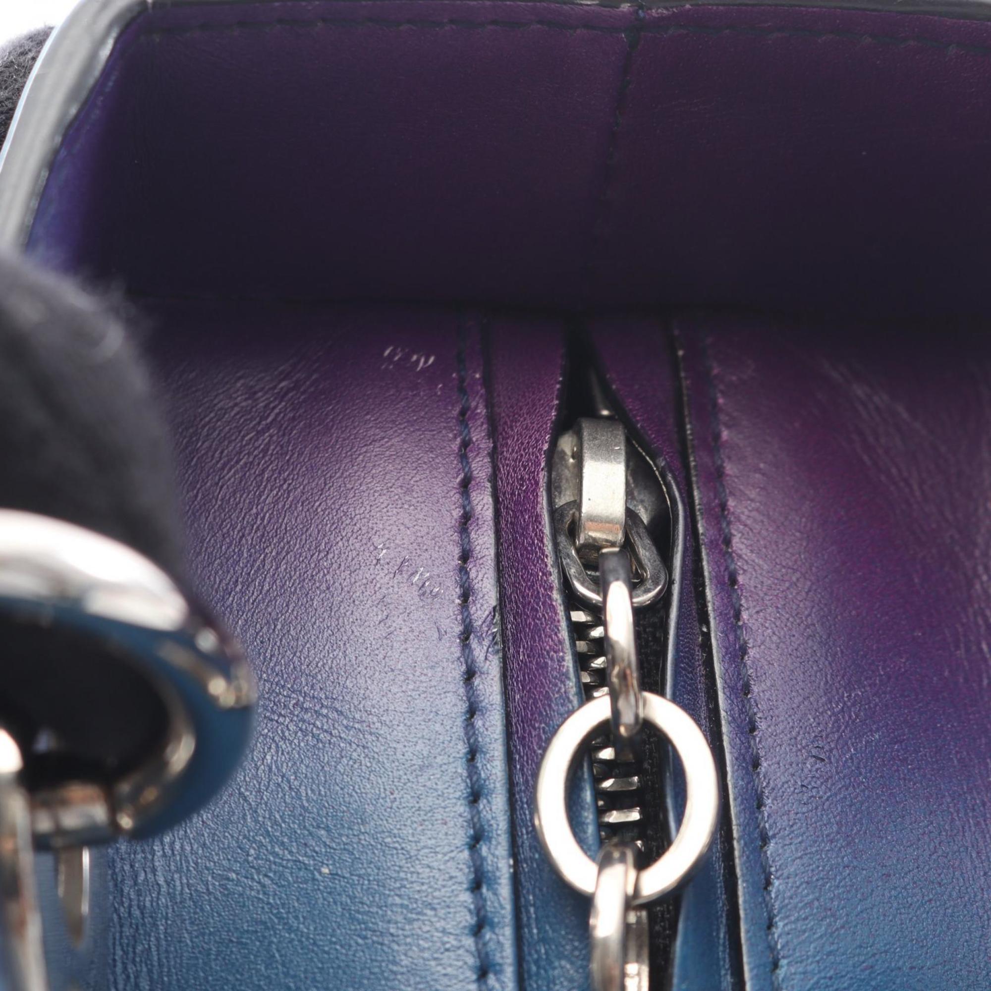 Christian Dior Blue Green Purple Leather Handbag (Pre-Owned)