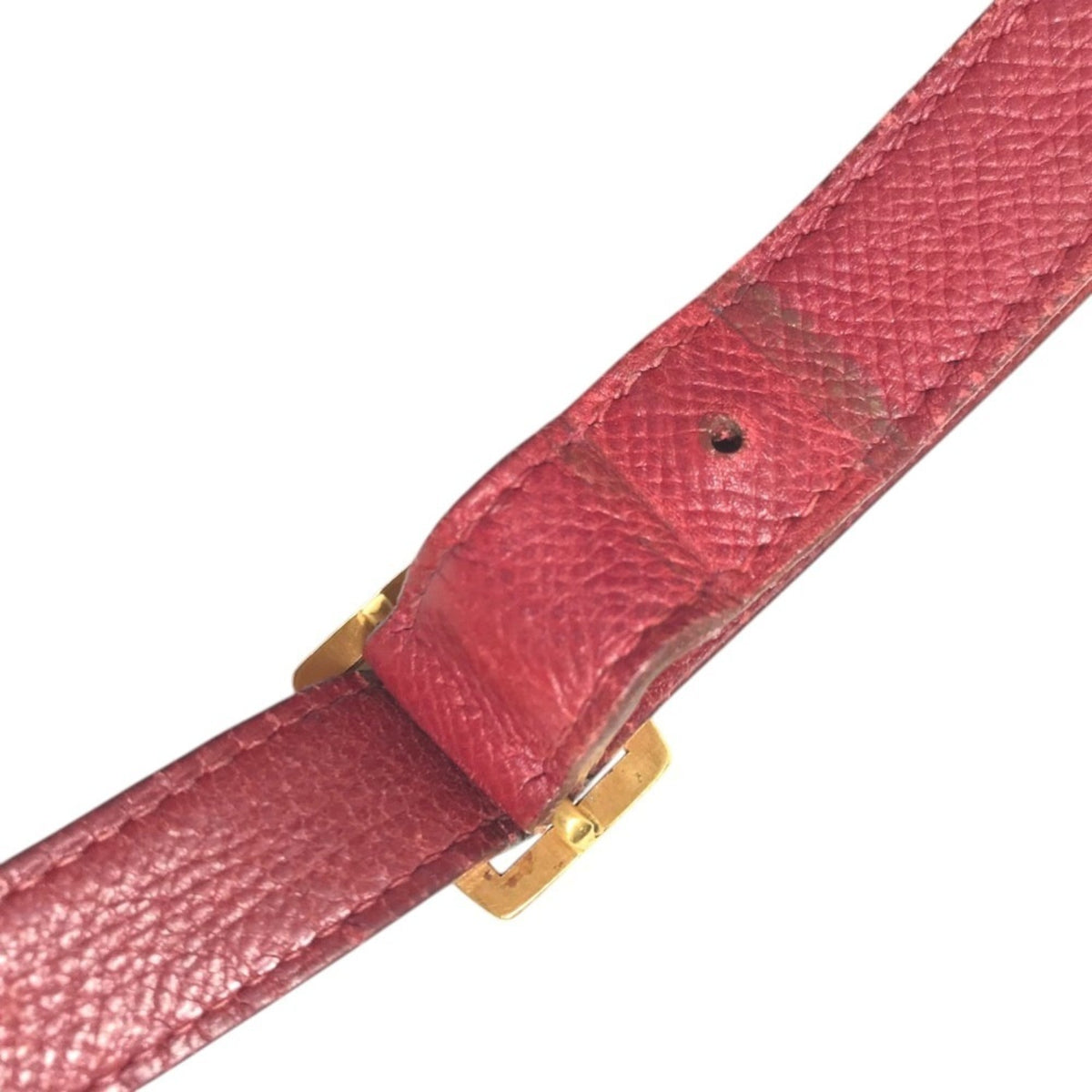 Hermes Red Color Courchevel Leather Shoulder Bag (Pre-Owned)