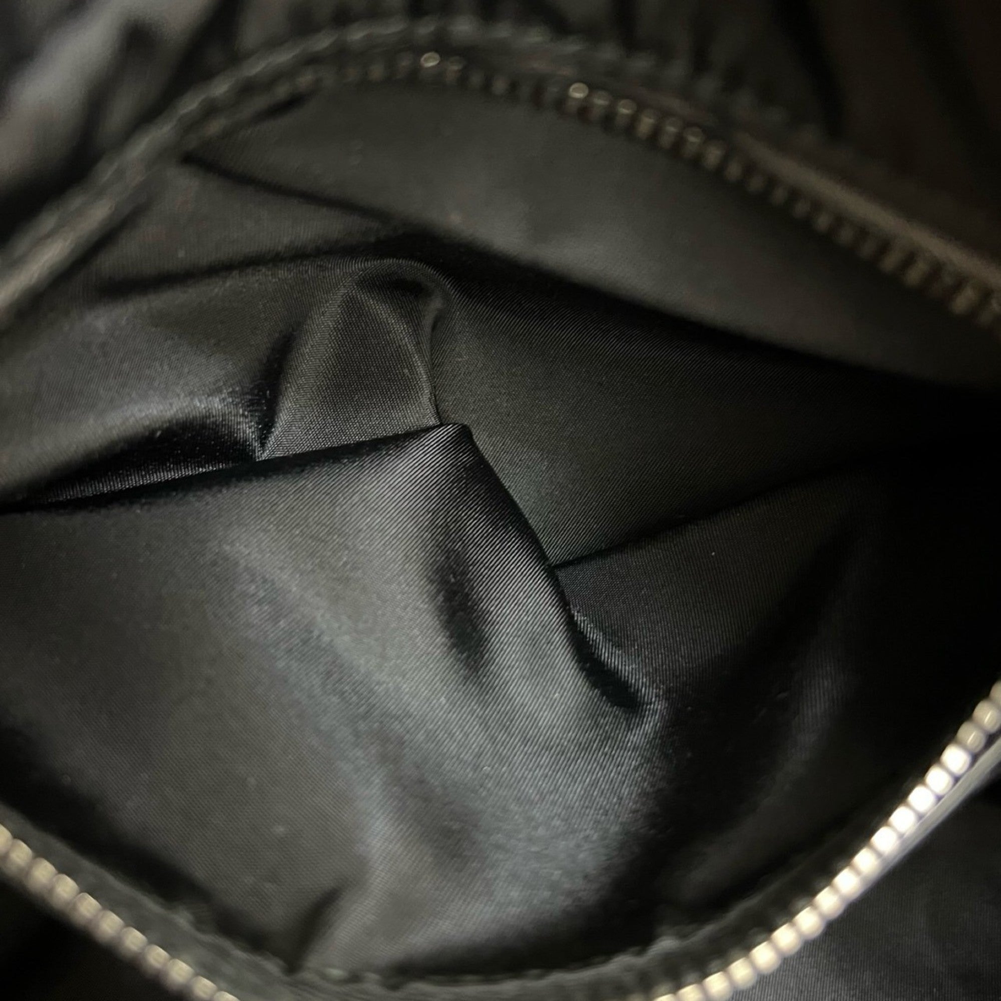 Prada Black Navy Nylon Leather Handbag Shoulder Bag Tote Bag (Pre-Owned)