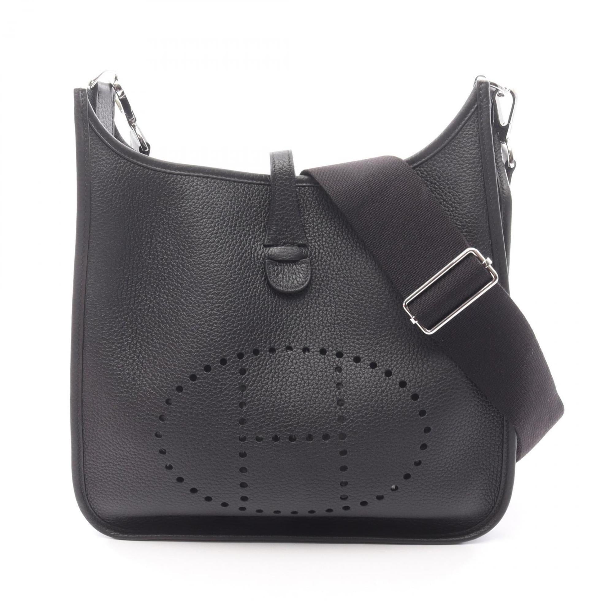 Hermes Black Taurillon Clemence Leather Shoulder Bag (Pre-Owned)