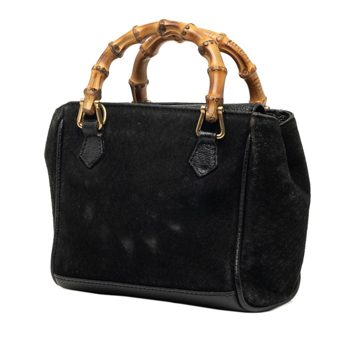 Gucci Black Suede Leather Handbag Shoulder Bag (Pre-Owned)