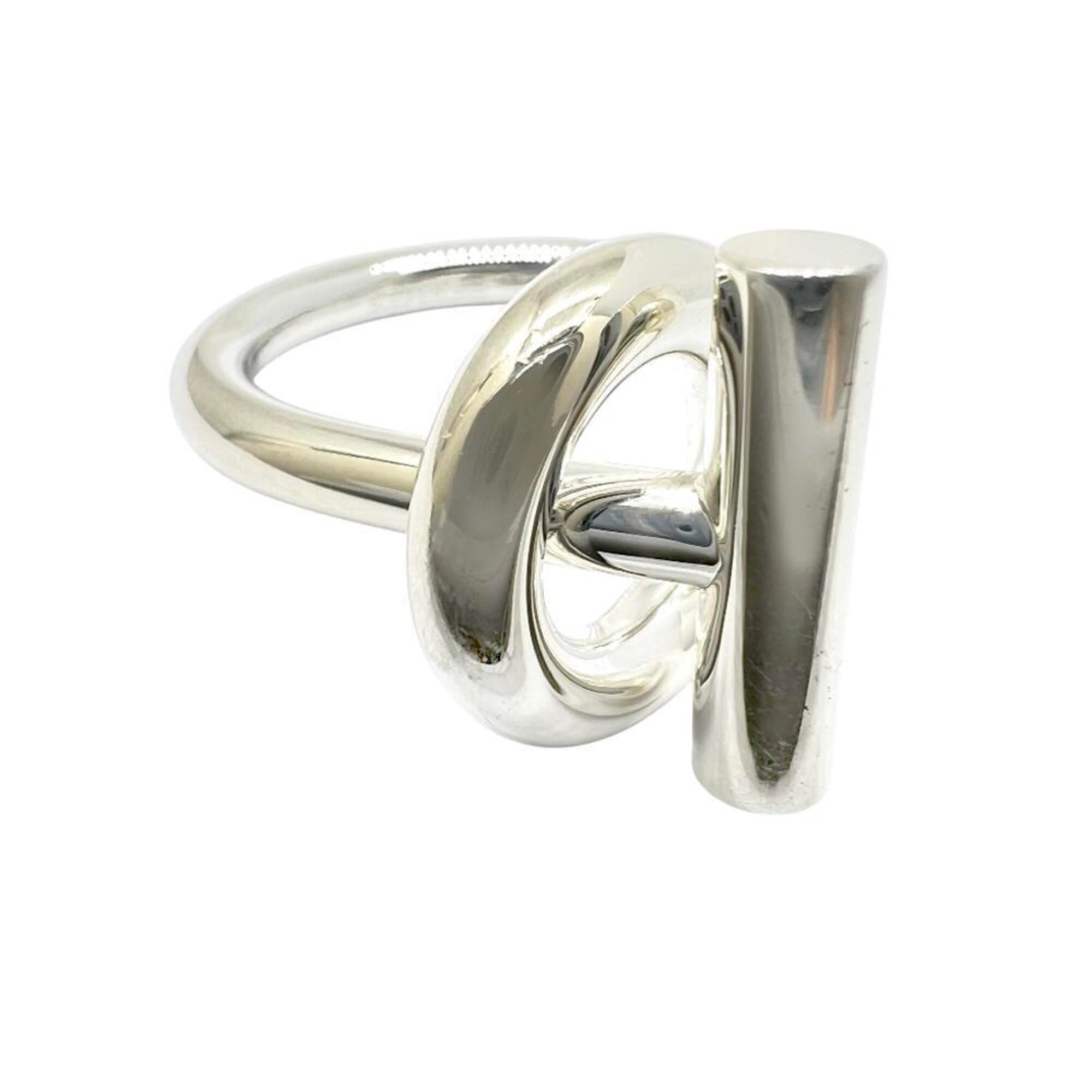Hermes Silver Silver 925 Band Ring (Pre-Owned)