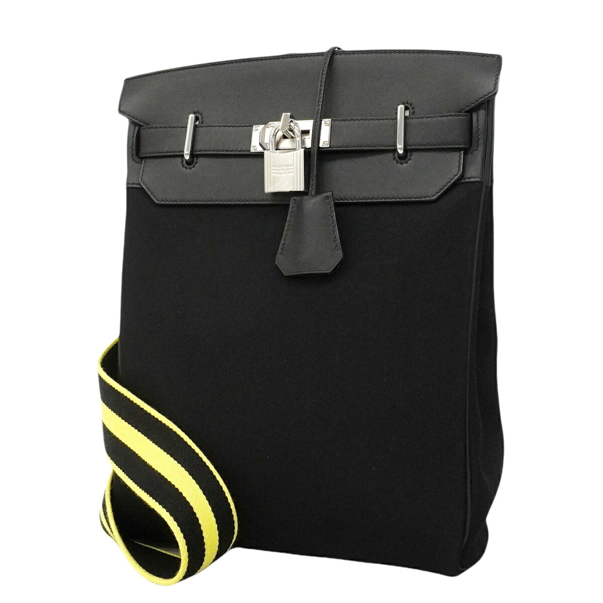 Hermes Black Toile Officier Swift Leather Shoulder Bag (Pre-Owned)