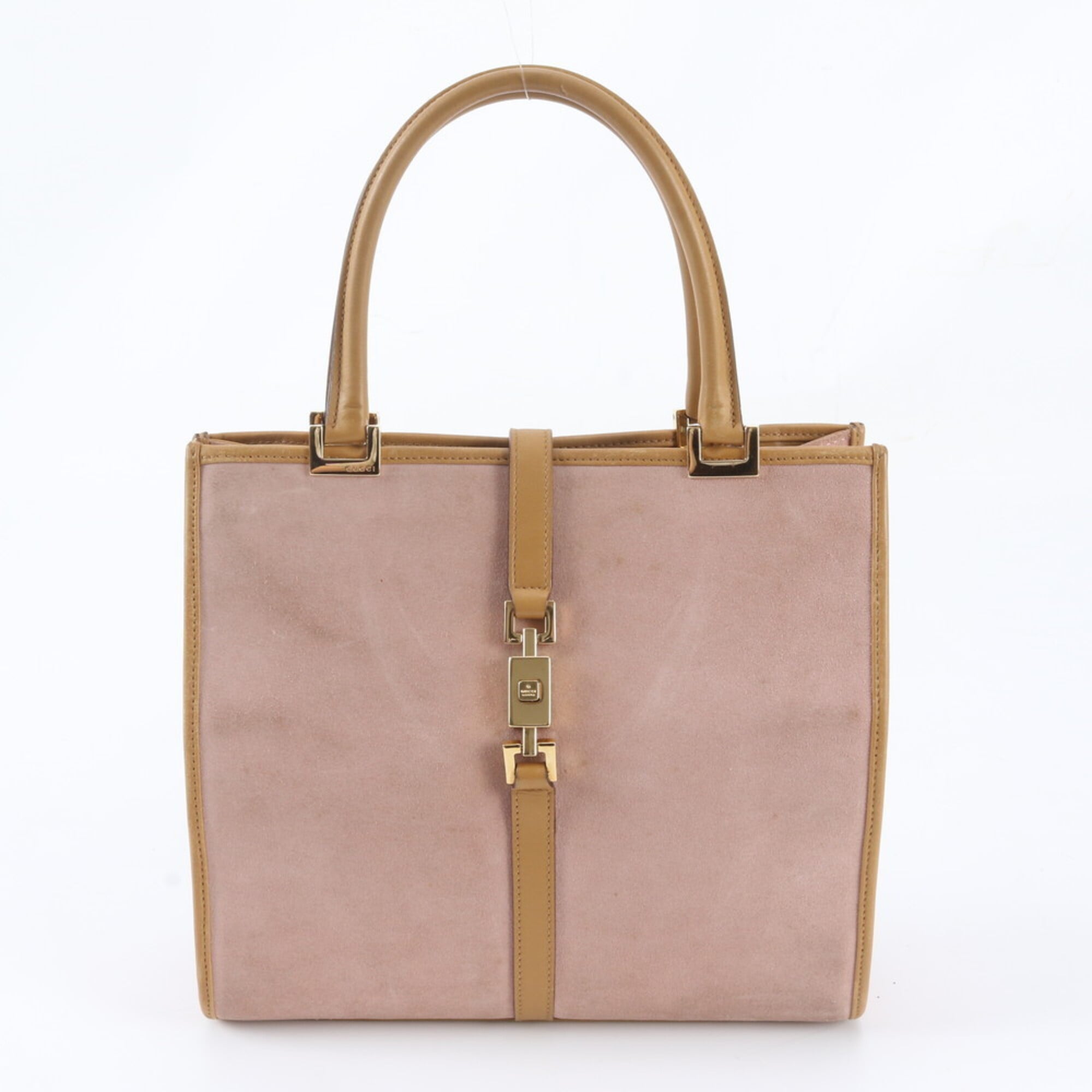 Gucci Jackie Beige Pink Leather Handbag Tote Bag (Pre-Owned)