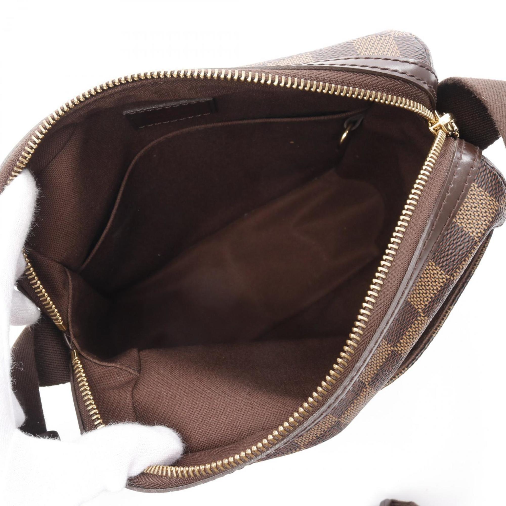 Louis Vuitton Brown Coated Canvas Leather Shoulder Bag (Pre-Owned)
