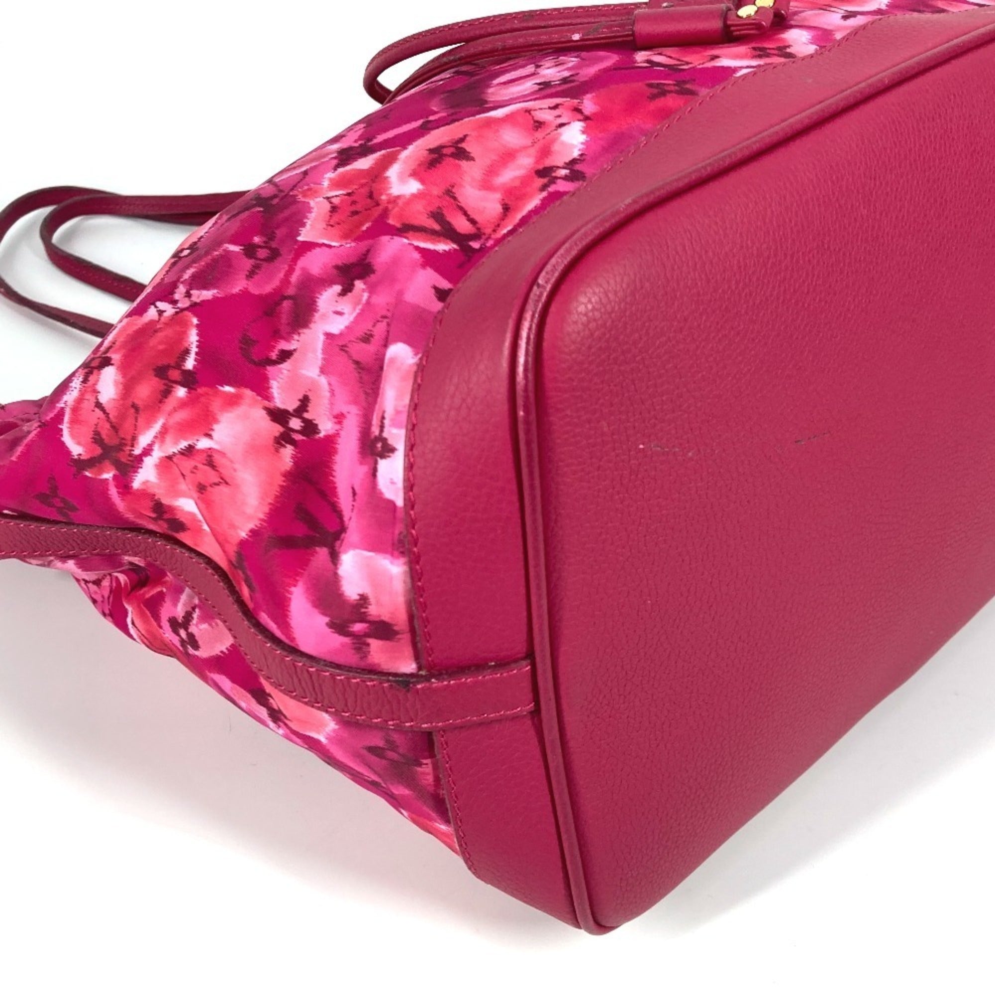 Louis Vuitton Pink Leather Nylon Shoulder Bag Tote Bag (Pre-Owned)