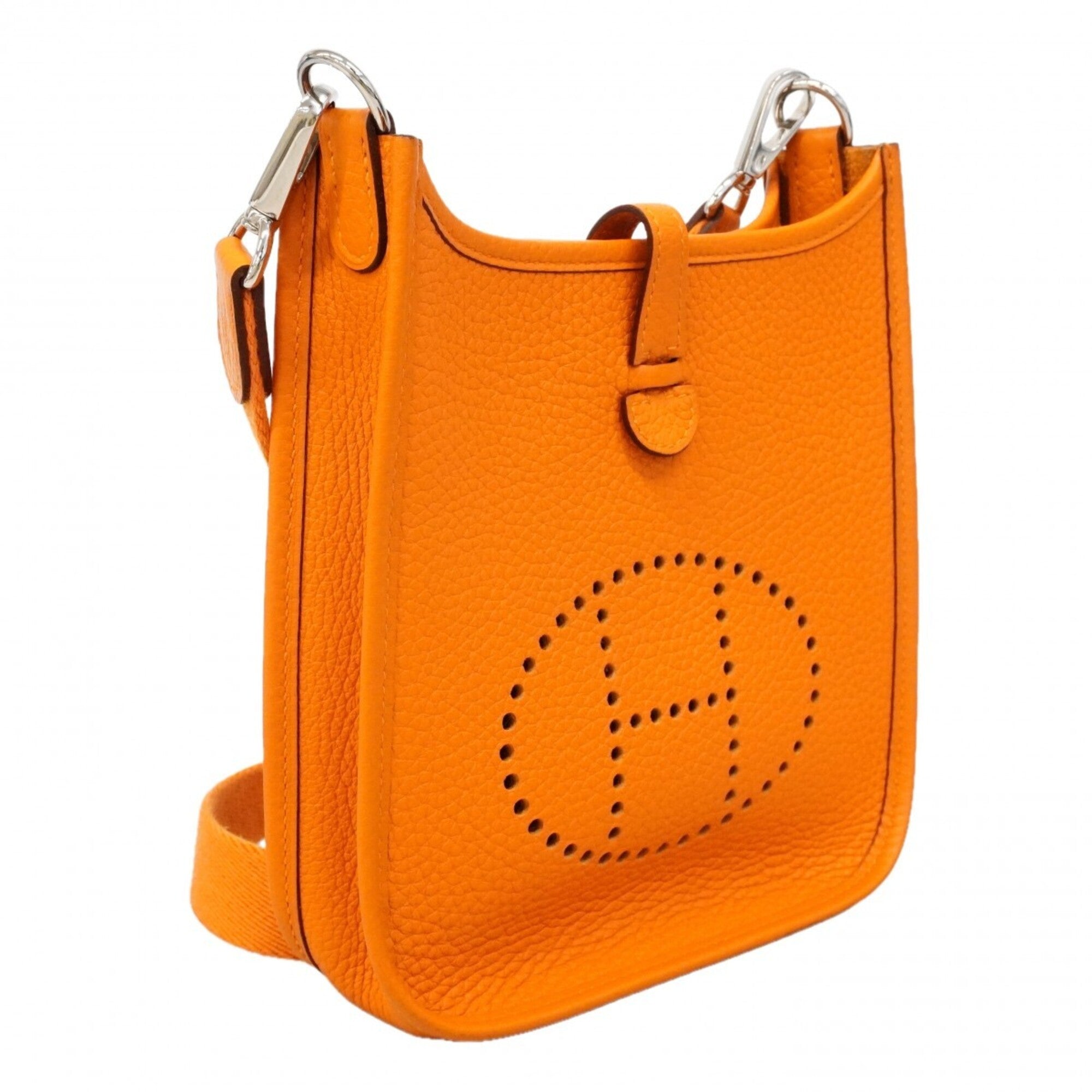 Hermes Orange Taurillon Clemence Leather Shoulder Bag (Pre-Owned)