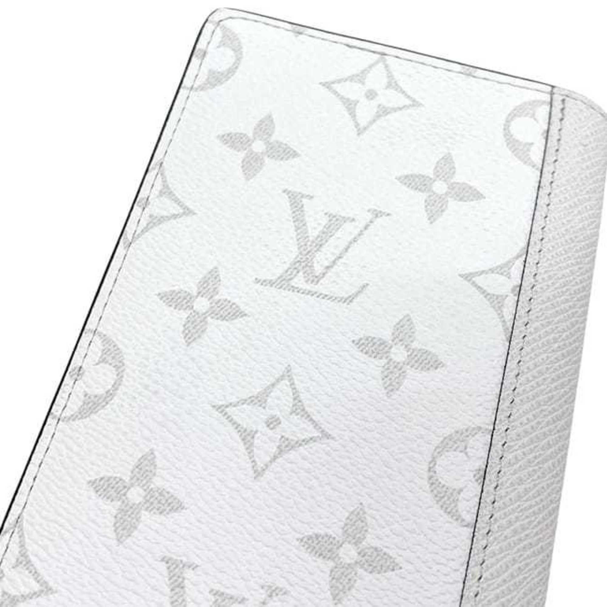 Louis Vuitton White Taiga Leather Monogram Long Wallet (Bi-Fold) (Pre-Owned)