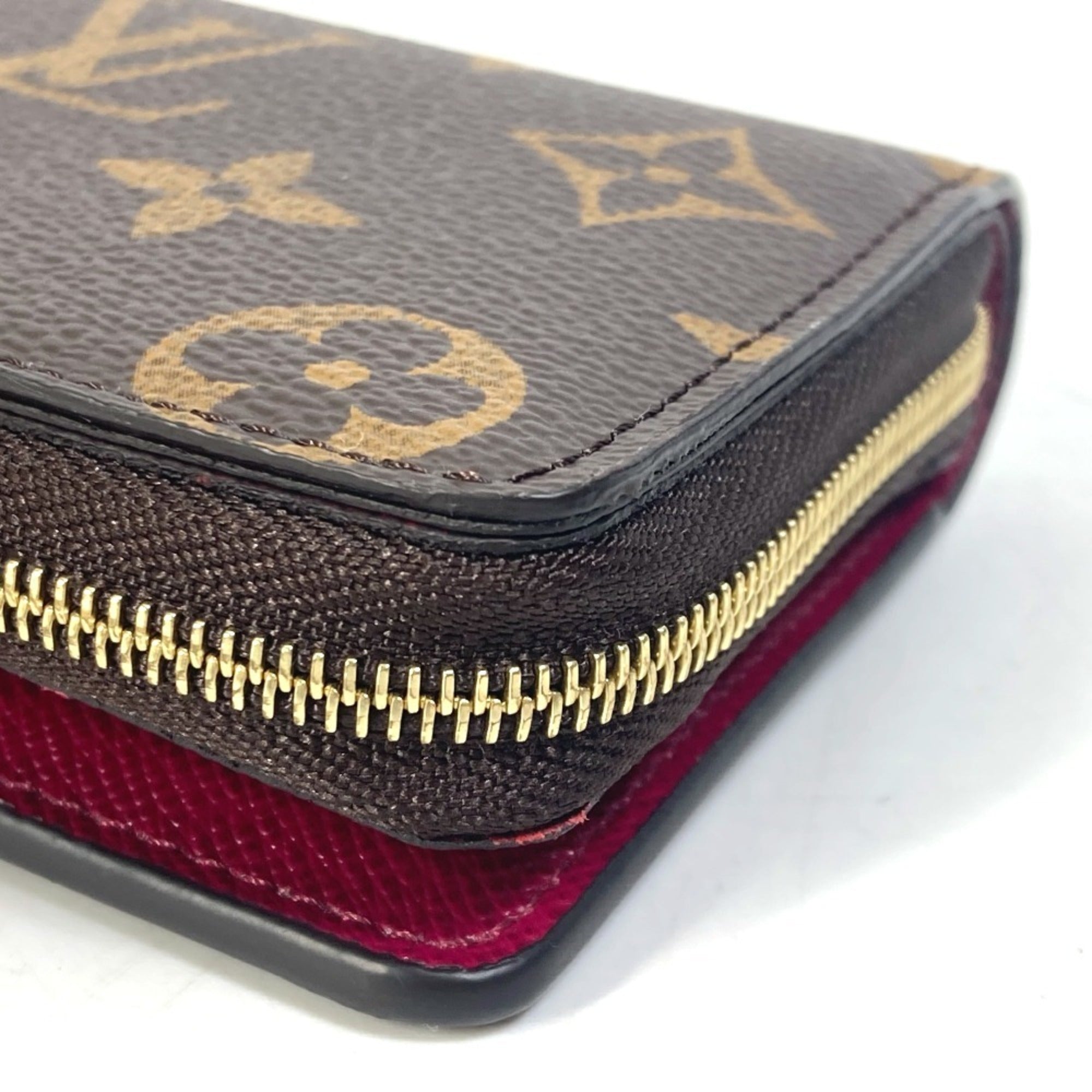 Louis Vuitton Monogram Brown Fuchsia Monogram Wallet (Bi-Fold) (Pre-Owned)