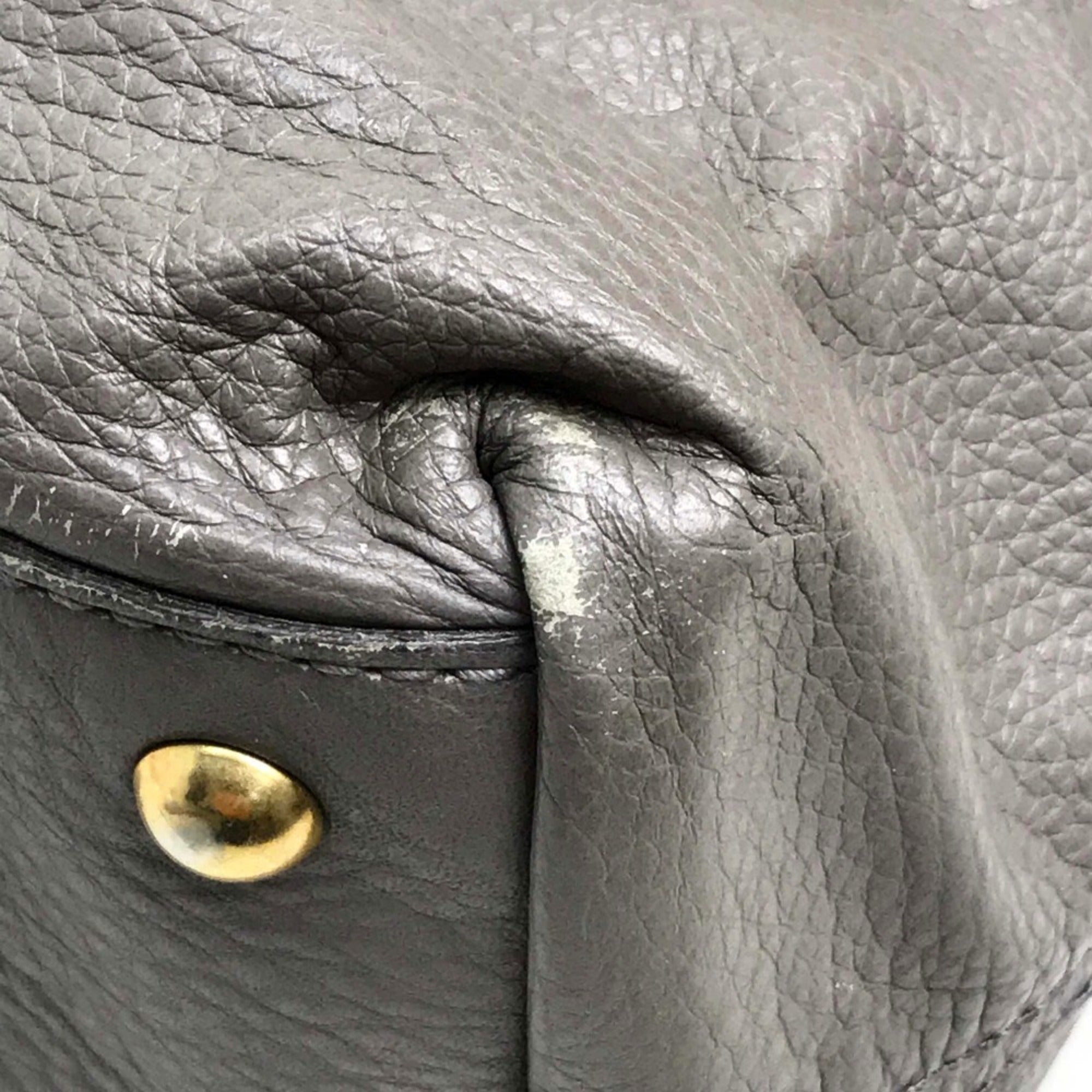 Yves Saint Laurent Gray Leather Tote Bag (Pre-Owned)