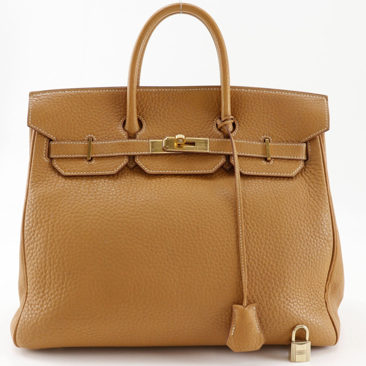 Hermes Beige Natural Fjord Leather Handbag (Pre-Owned)