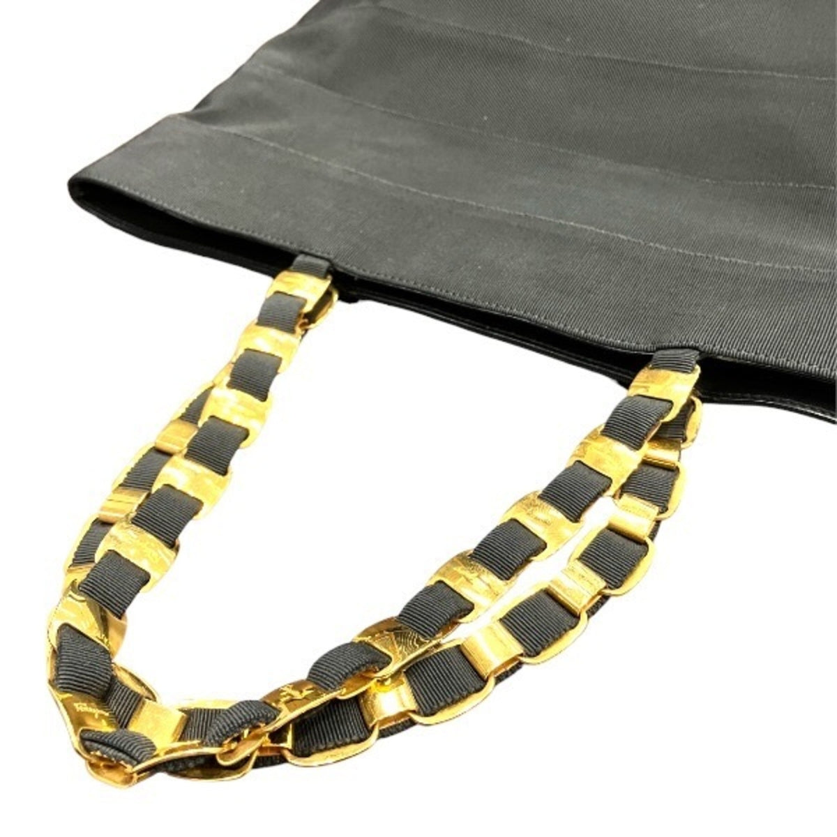 Salvatore Ferragamo Black Nylon Leather Tote Bag (Pre-Owned)