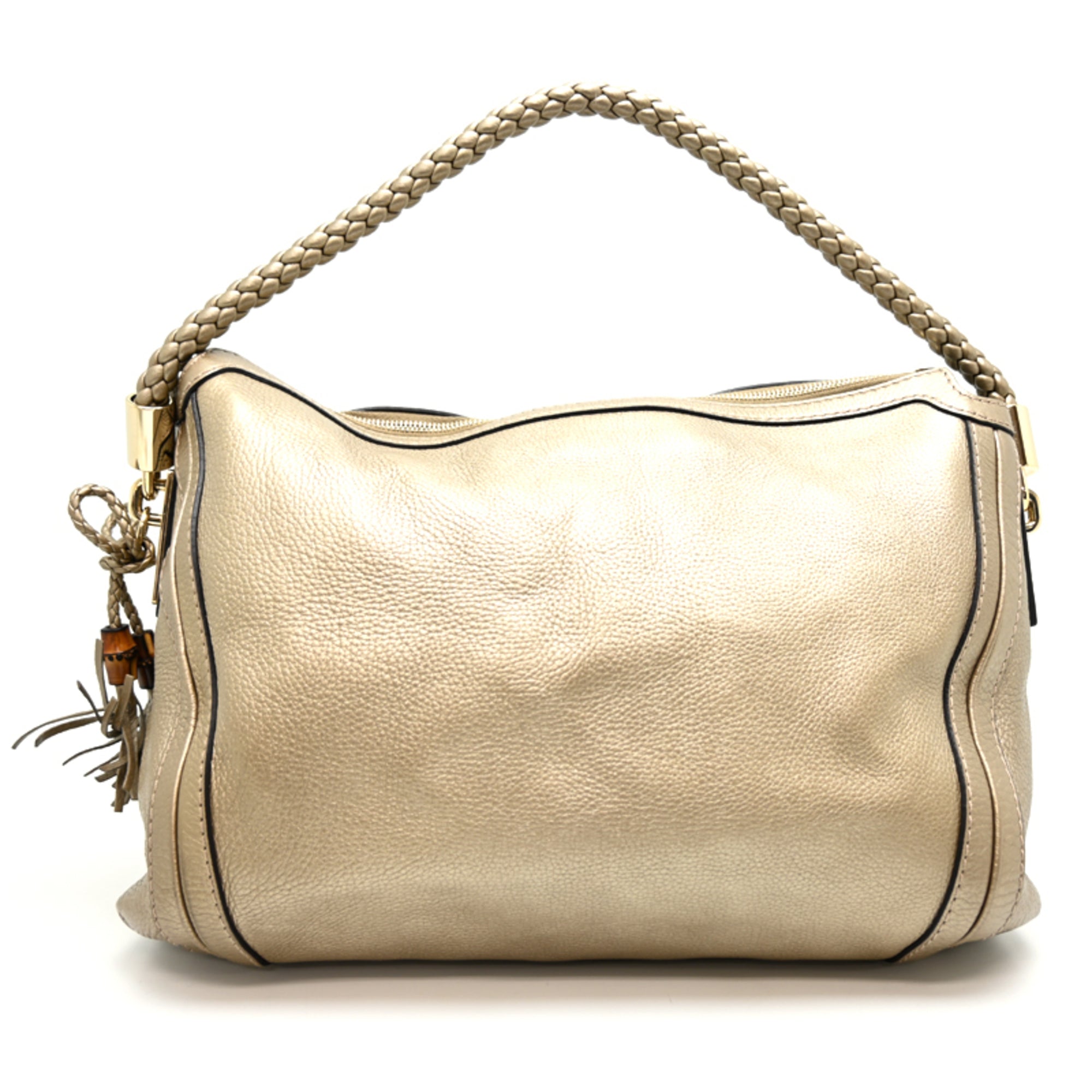 Gucci Gold Leather Shoulder Bag (Pre-Owned)
