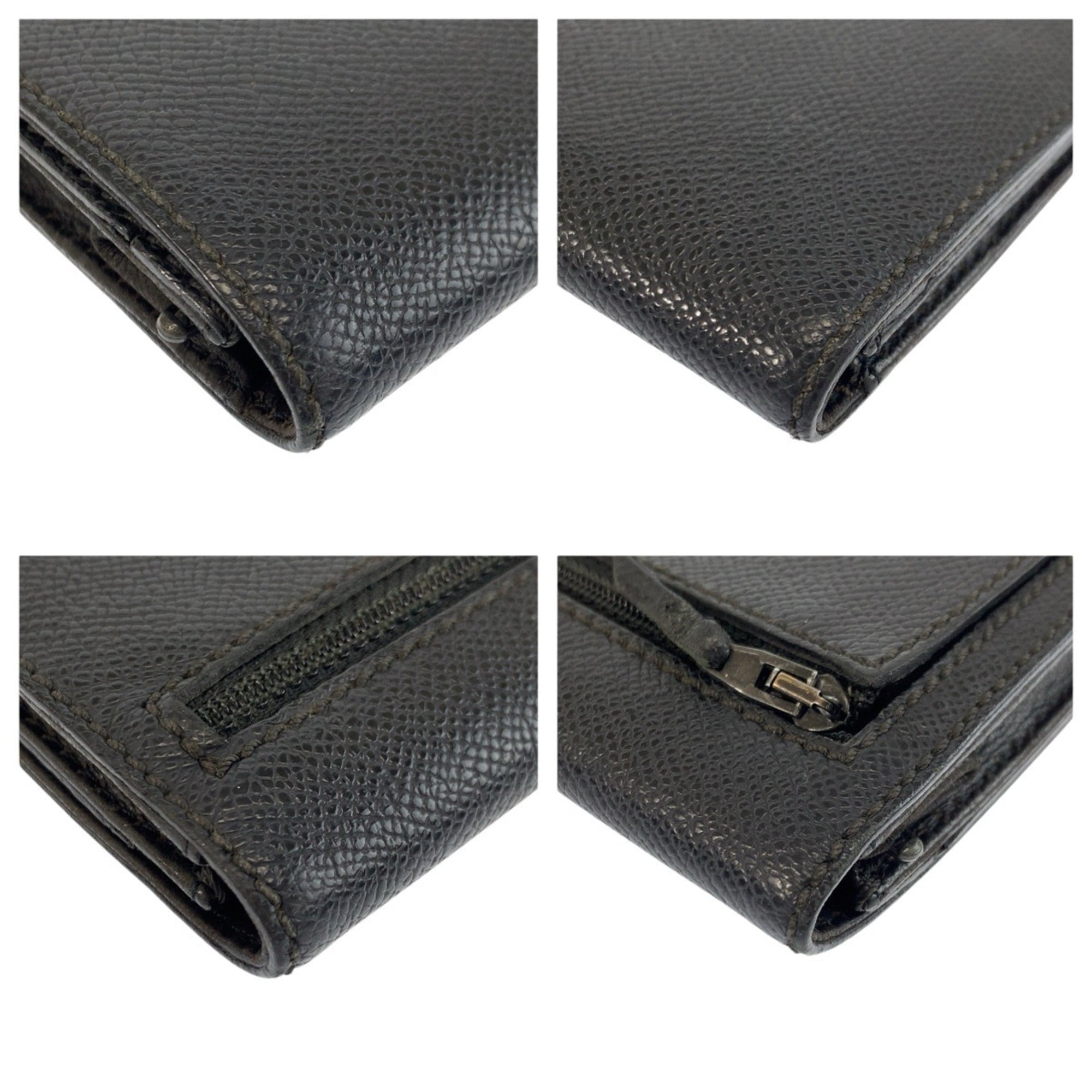 Chanel Black Leather Wallet (Bi-Fold) (Pre-Owned)