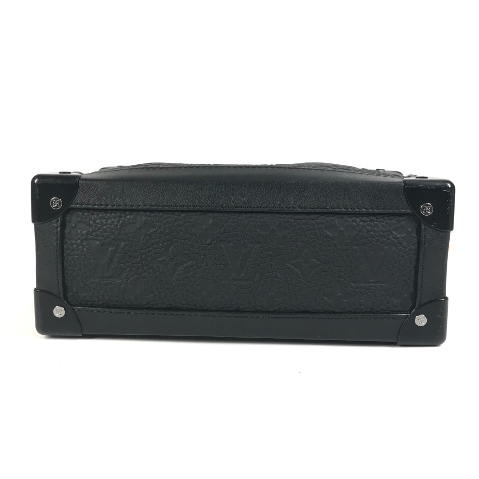 Louis Vuitton Black Noir Leather Clutch Bag Shoulder Bag (Pre-Owned)