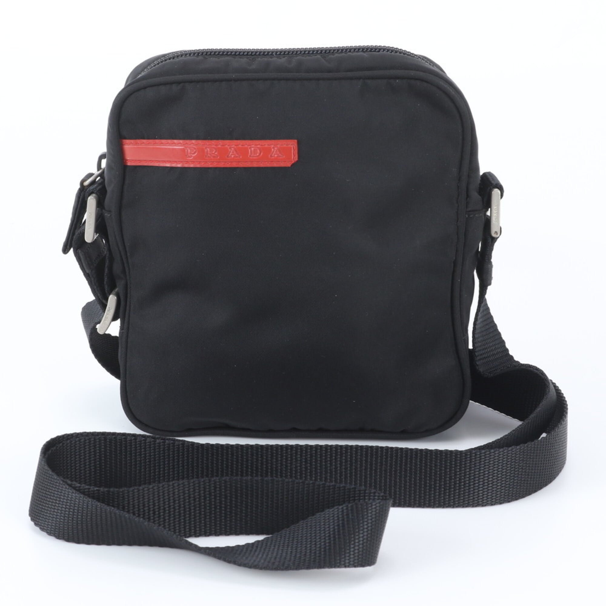 Prada Black Nylon Leather Shoulder Bag (Pre-Owned)