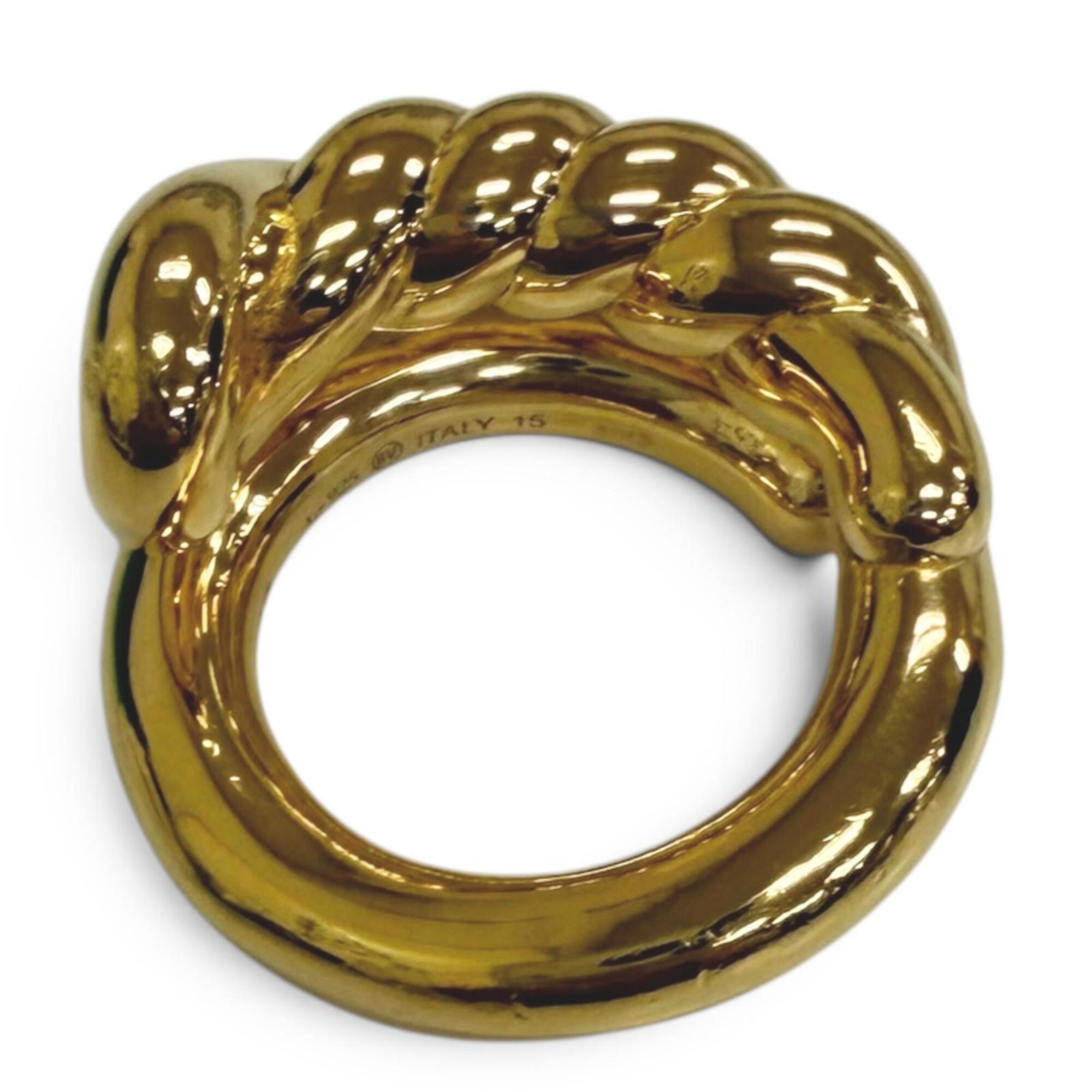 Bottega Veneta Gold Silver 925 Band Ring (Pre-Owned)