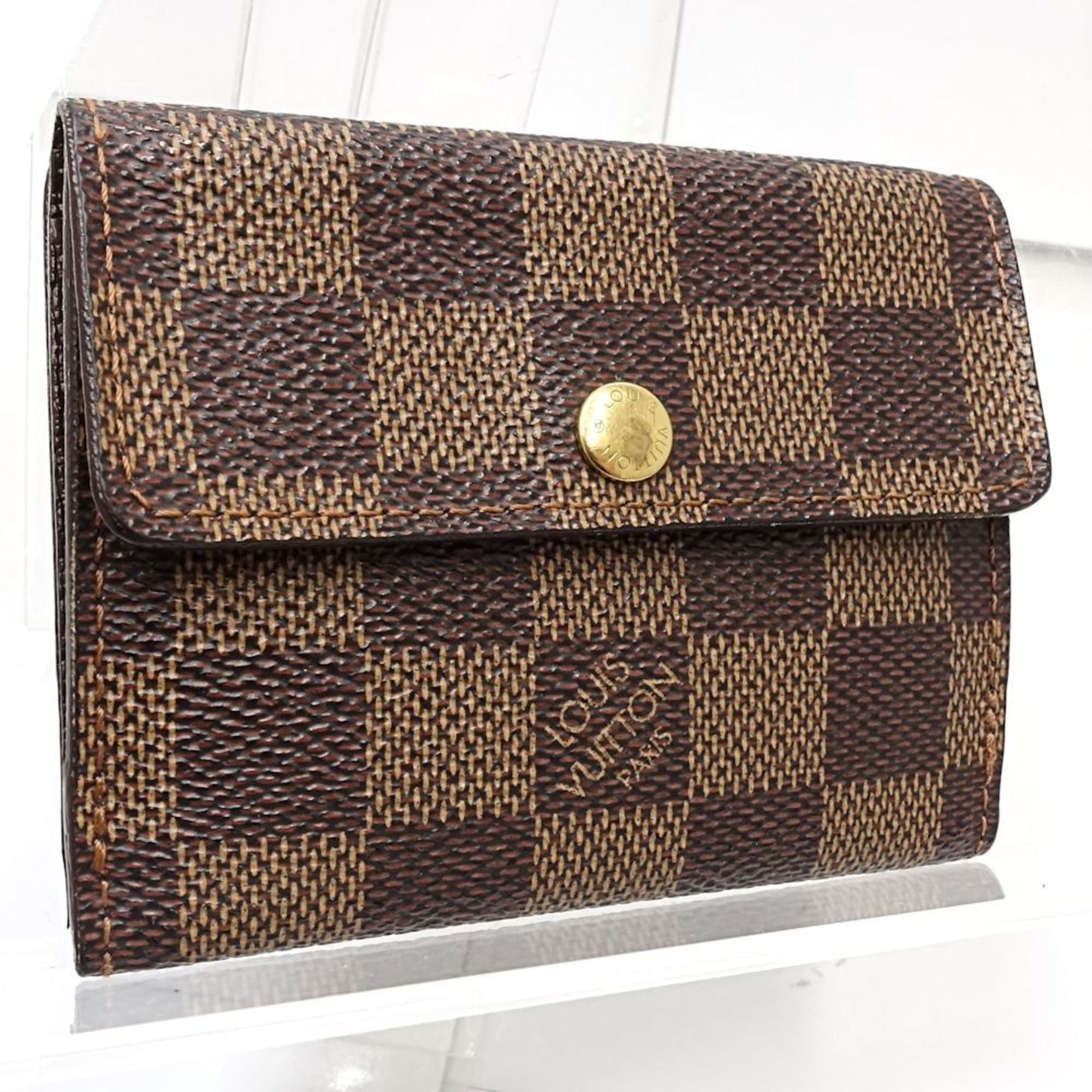 Louis Vuitton Damier Canvas Ebene Damier Canvas Wallet (Bi-Fold) (Pre-Owned)