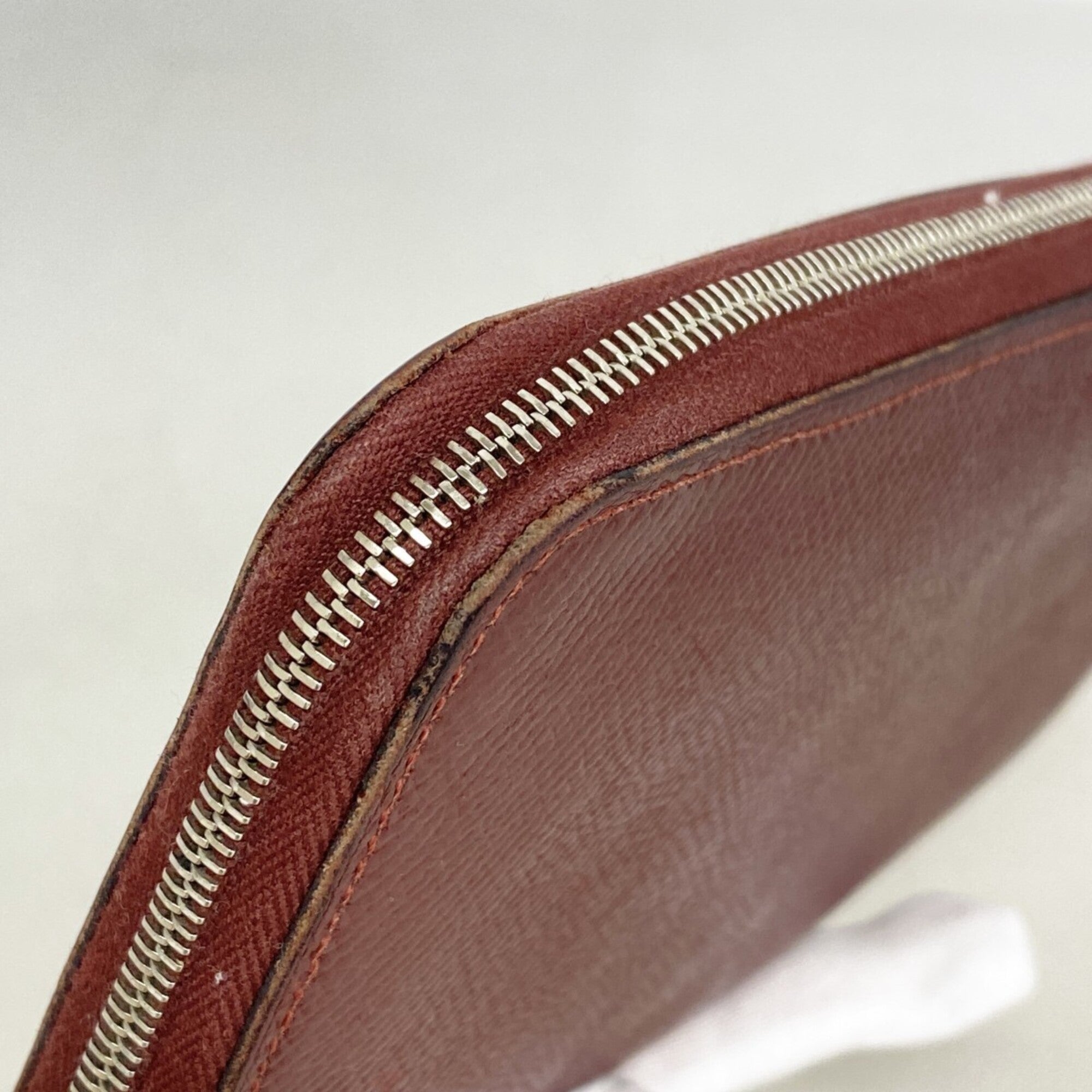 Hermes Rouge H Epsom Leather Long Wallet (Bi-Fold) (Pre-Owned)