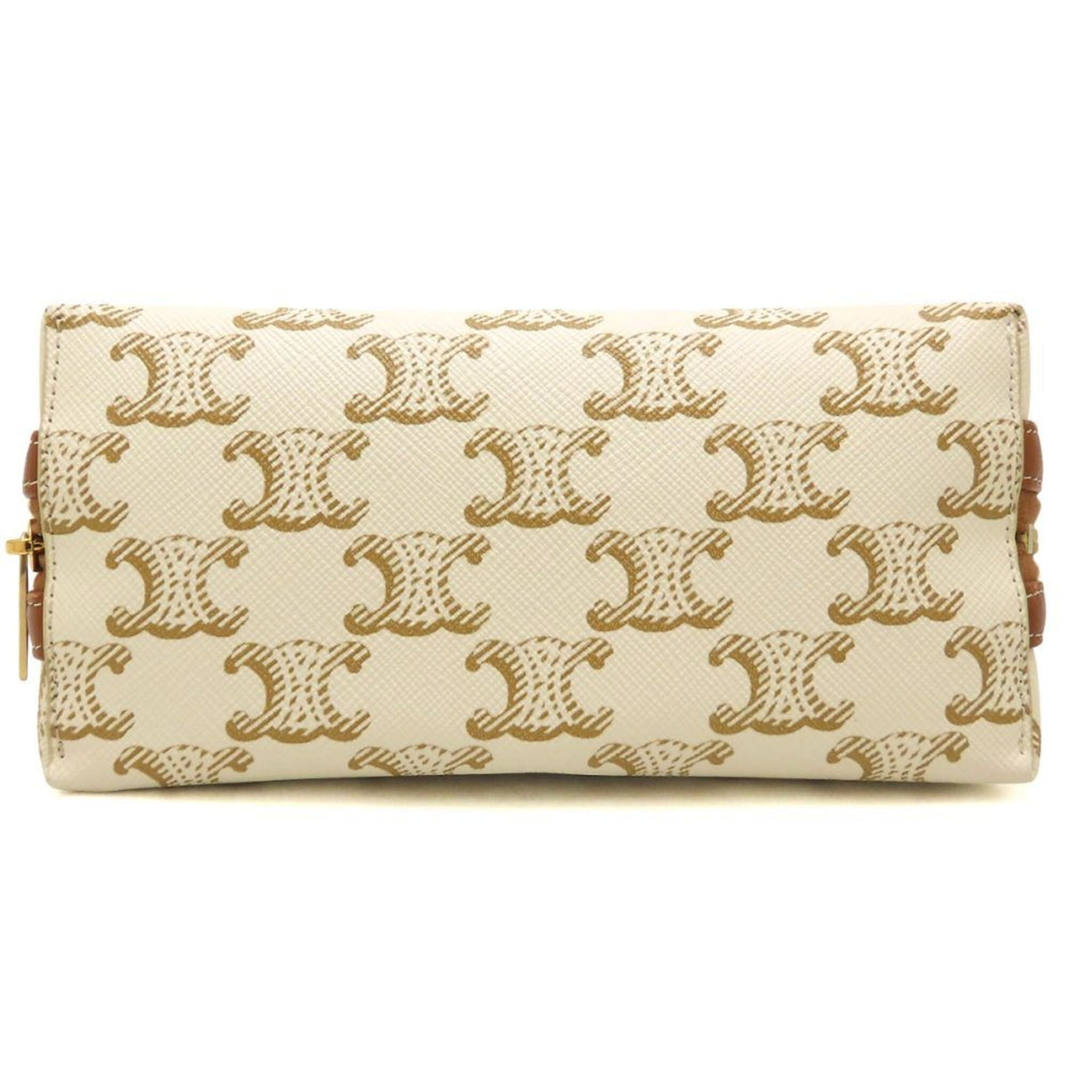 Celine White Coated Canvas Leather Shoulder Bag (Pre-Owned)