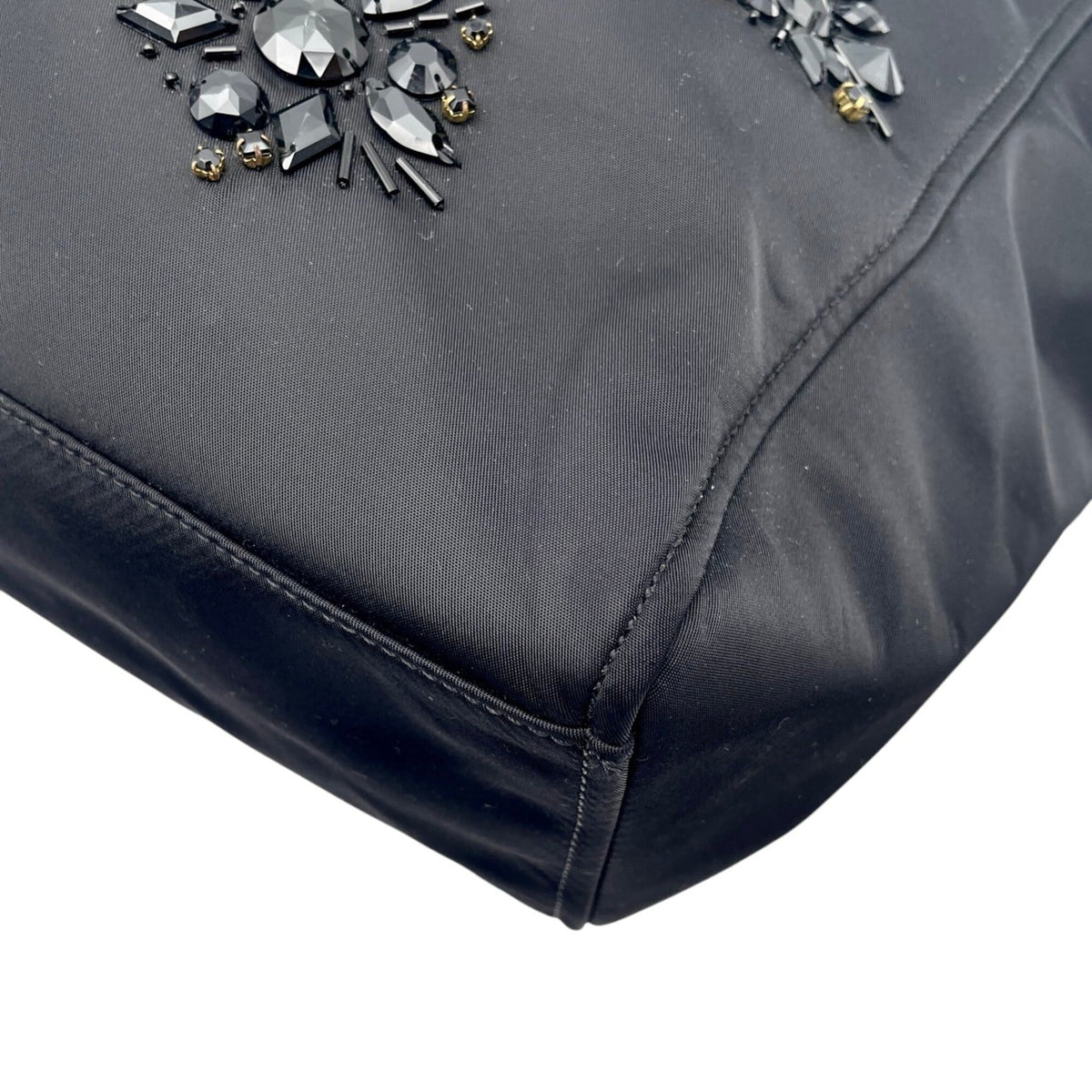 Kate Spade Black Nylon Leather Handbag Tote Bag (Pre-Owned)