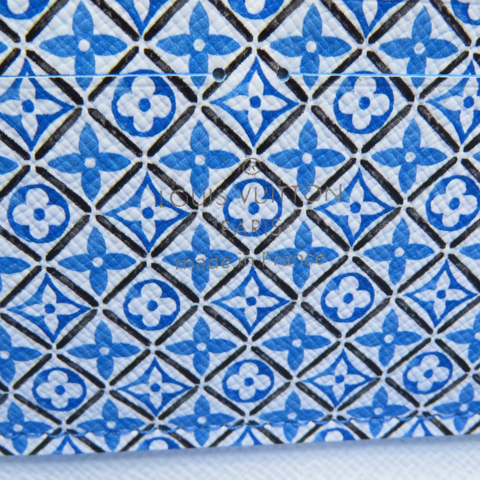 Louis Vuitton Blue White Monogram Long Wallet (Bi-Fold) (Pre-Owned)