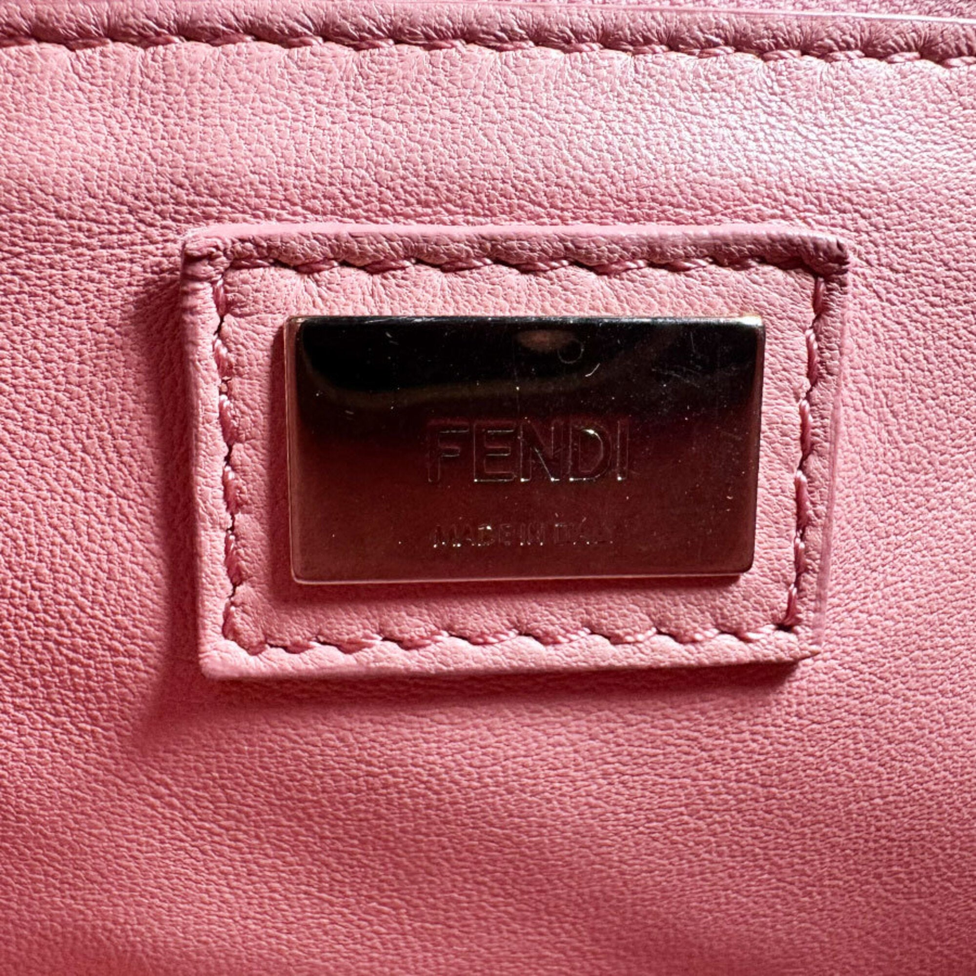Fendi Red Color Leather Handbag Shoulder Bag (Pre-Owned)