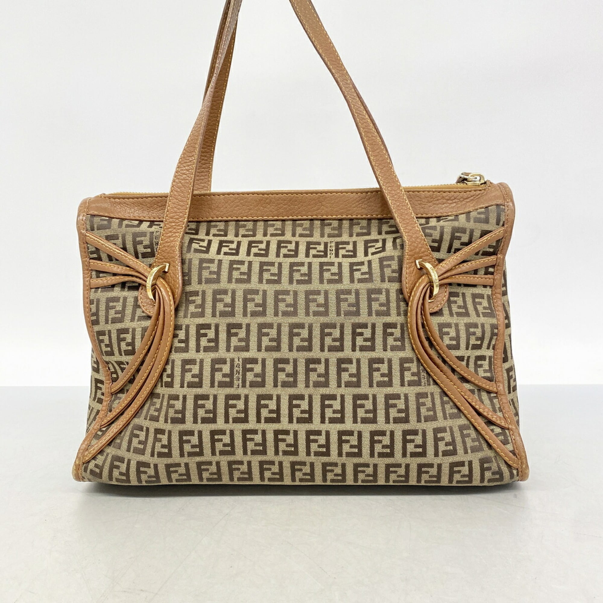 Fendi Brown Canvas Handbag (Pre-Owned)
