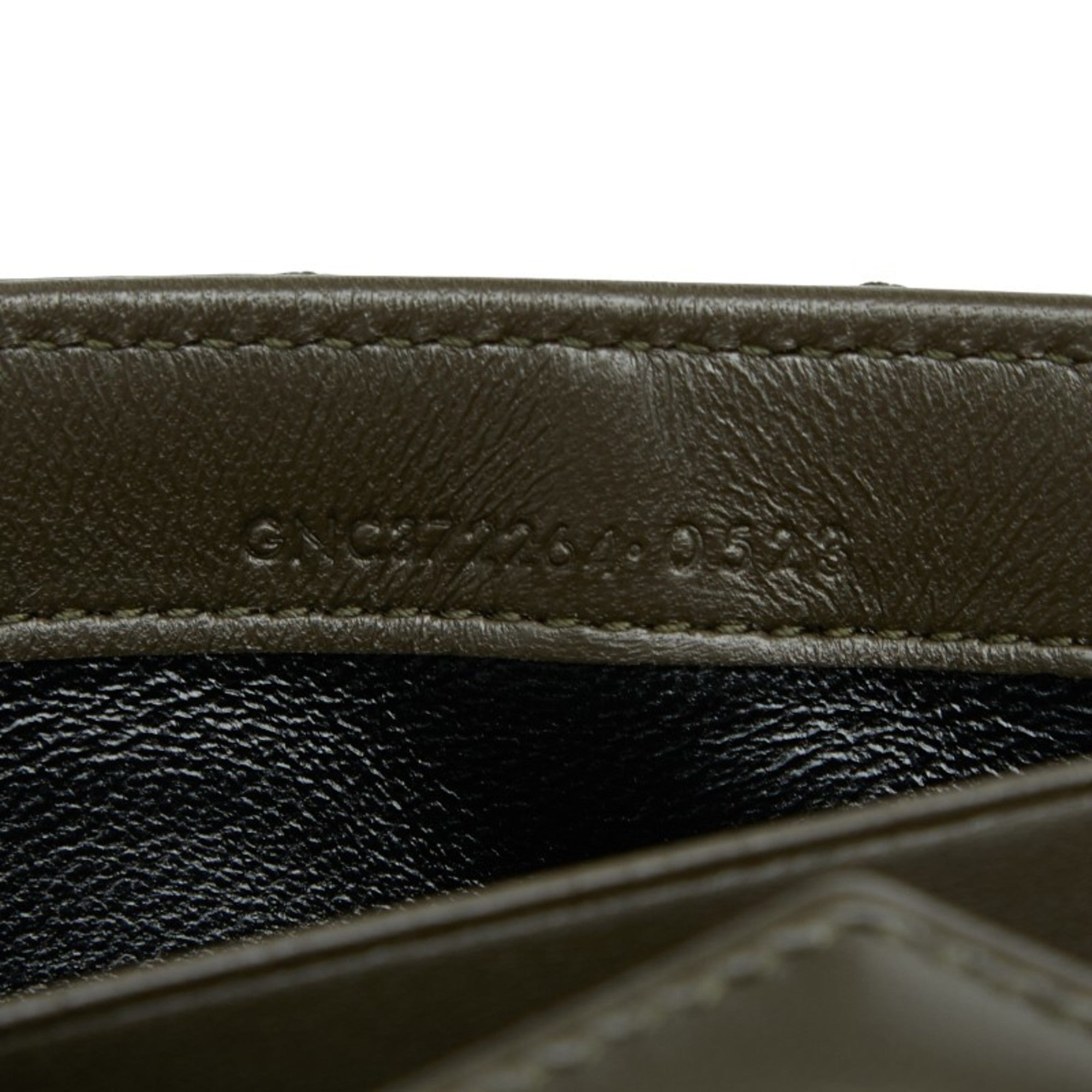 Saint Laurent Khaki Leather Long Wallet (Bi-Fold) (Pre-Owned)