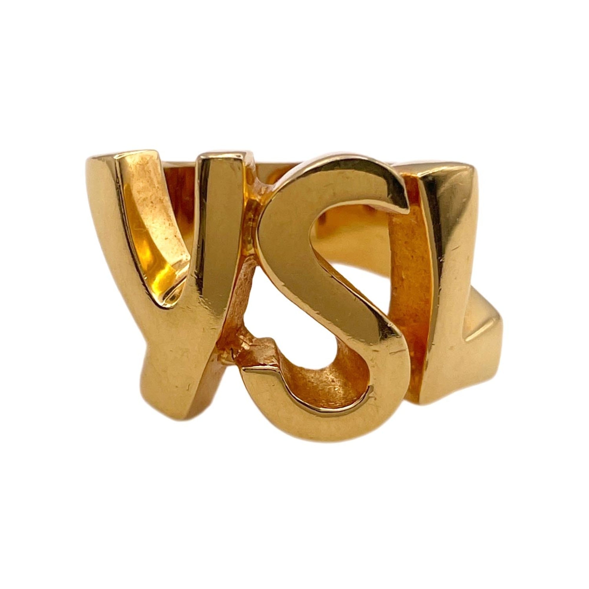 Yves Saint Laurent Gold Metal Band Ring (Pre-Owned)