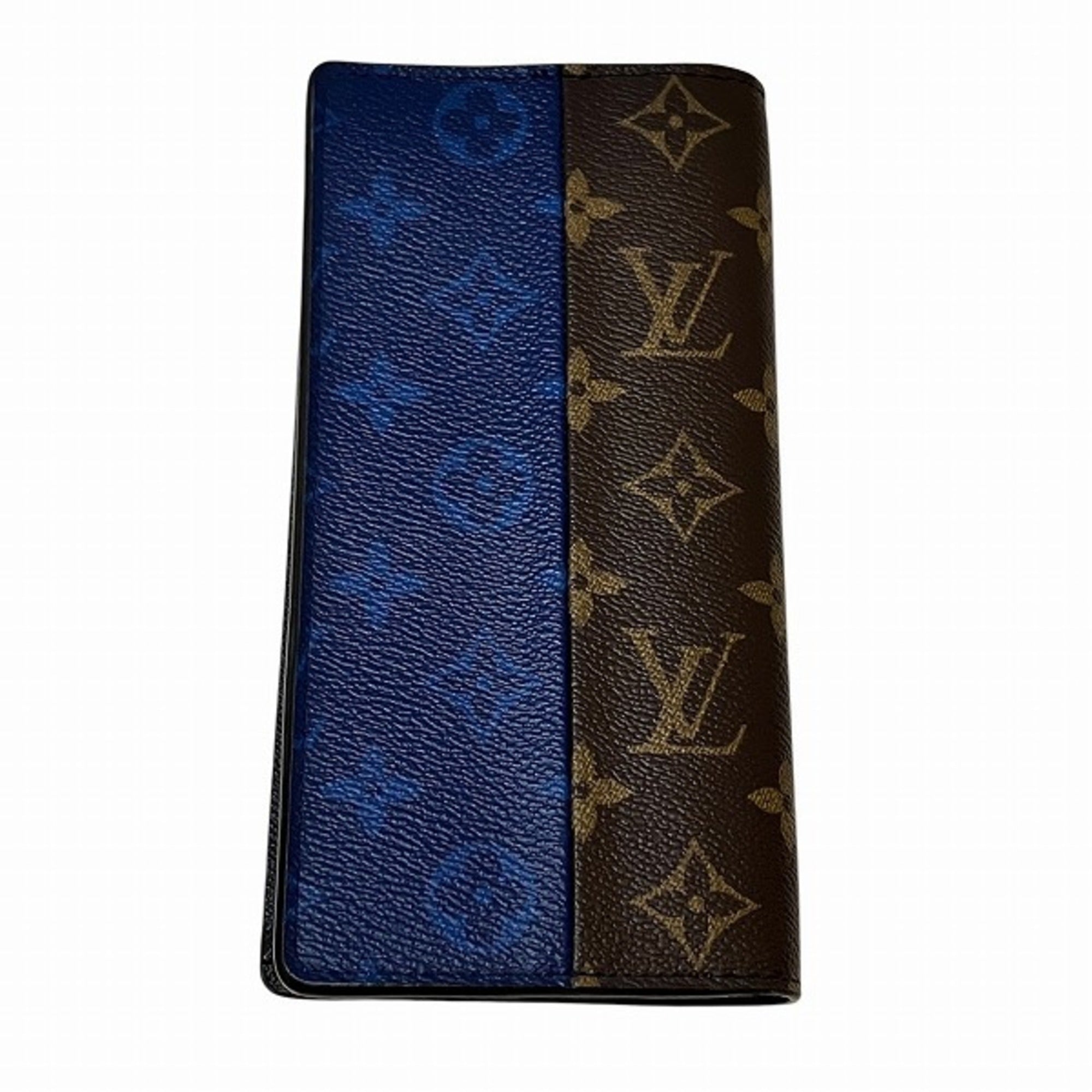 Louis Vuitton Blue Brown Long Wallet (Bi-Fold) (Pre-Owned)