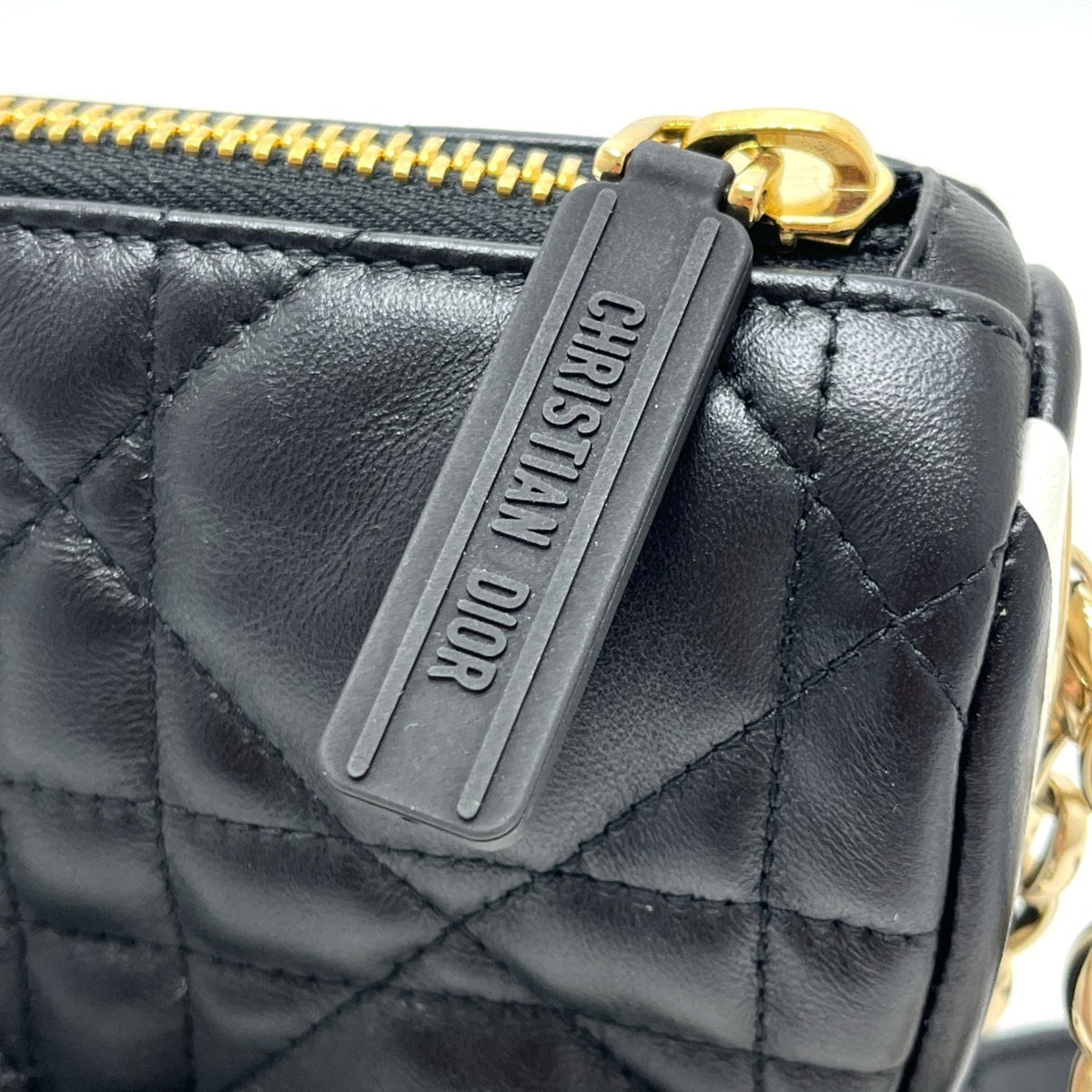 Christian Dior Black White Leather Handbag Shoulder Bag (Pre-Owned)