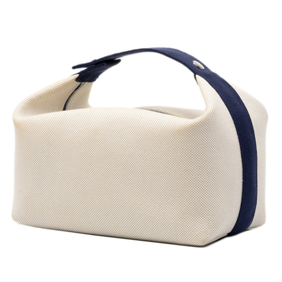 Hermes Ivory Navy Toile H Handbag Pouch (Pre-Owned)