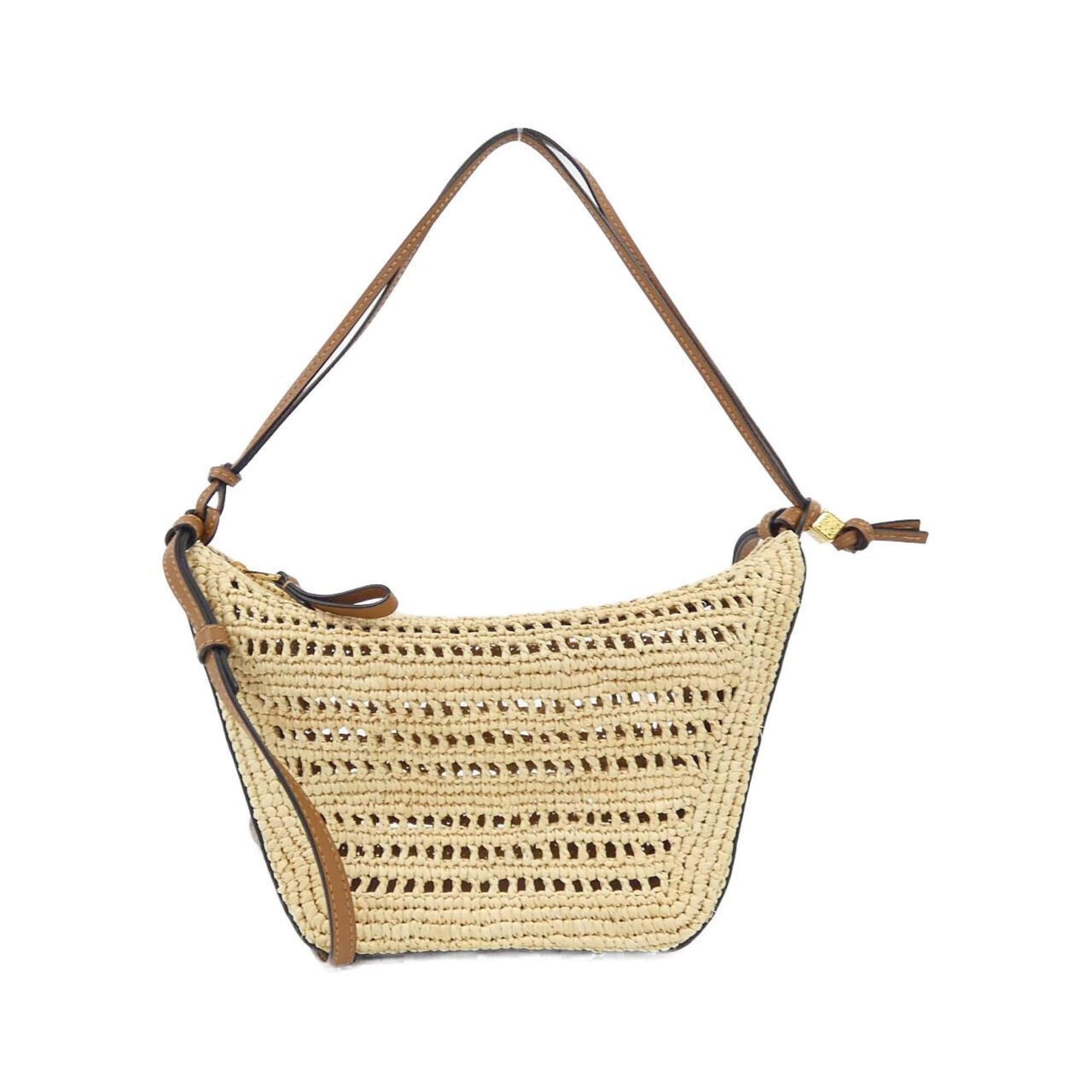 Loewe Brown Raffia Leather Shoulder Bag (Pre-Owned)